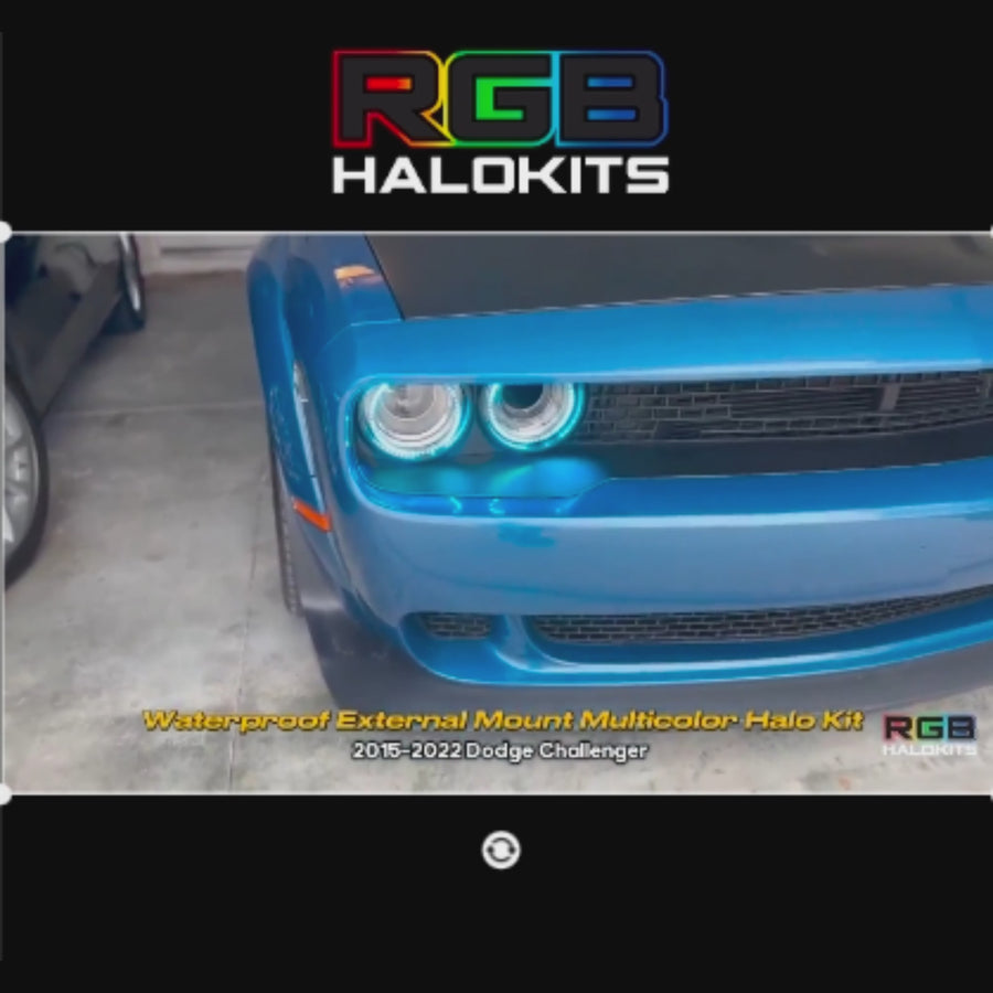 Dodge Challenger Waterproof External Mount Multicolor Halo Kit (2015-2023) – Custom Multicolor LED Lighting by RGB Halo Kits