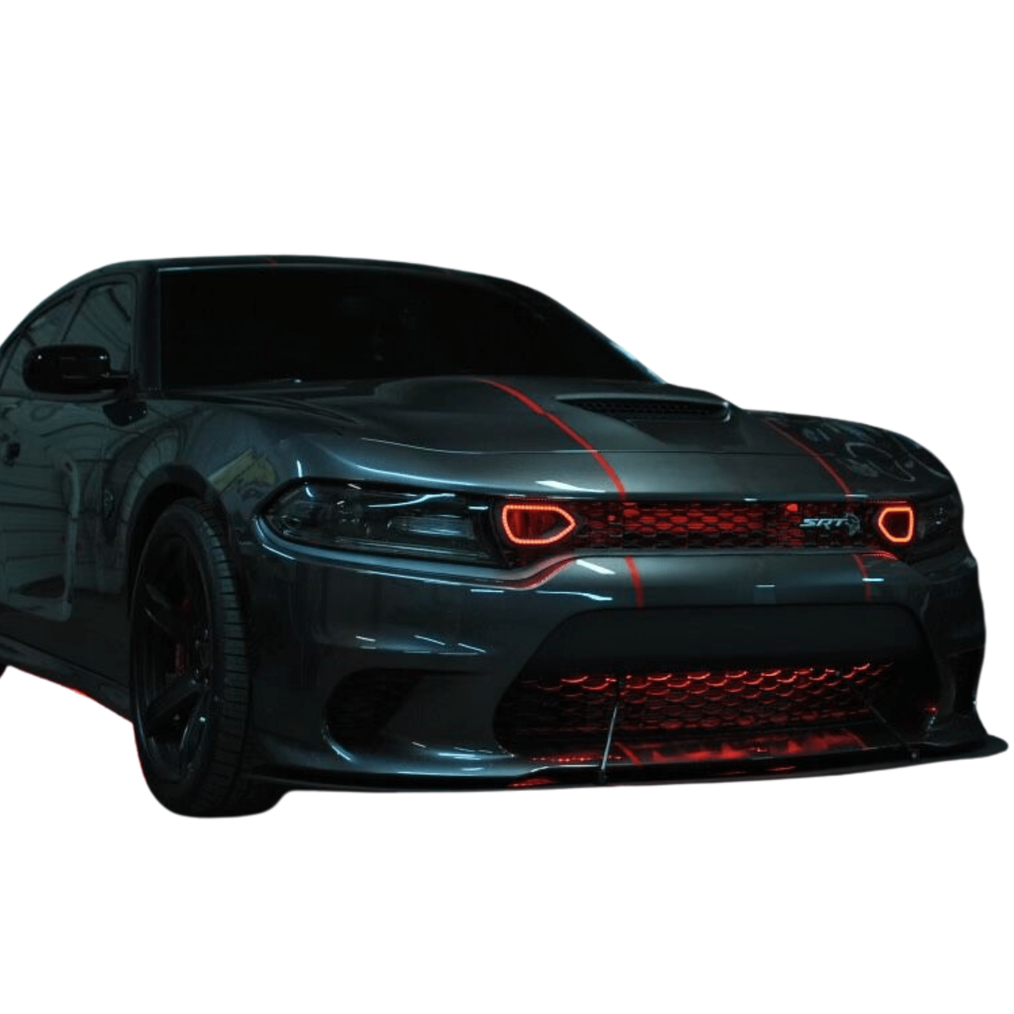 2019+ Dodge Charger Snorkel Air Intake Multicolor Halo Kit - RGB Halo Kits Multicolor Flow Series Color Chasing RGBWA LED headlight kit Oracle Lighting Trendz OneUpLighting Morimoto theretrofitsource AutoLEDTech Diode Dynamics
