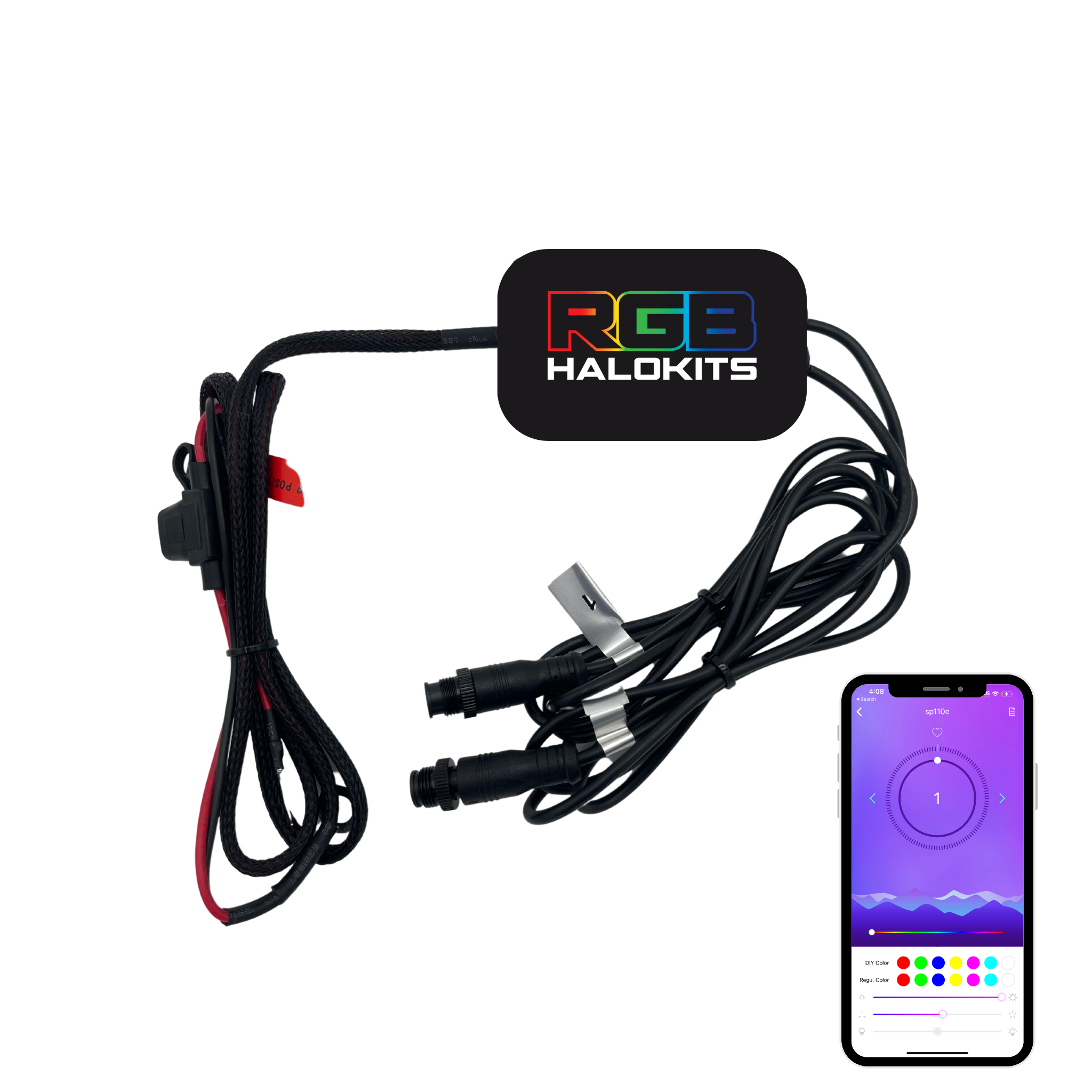 RGB Halo Kits Remotes 8- output harness / Underglow (flexible) Flow Series Bluetooth Controller 4.0