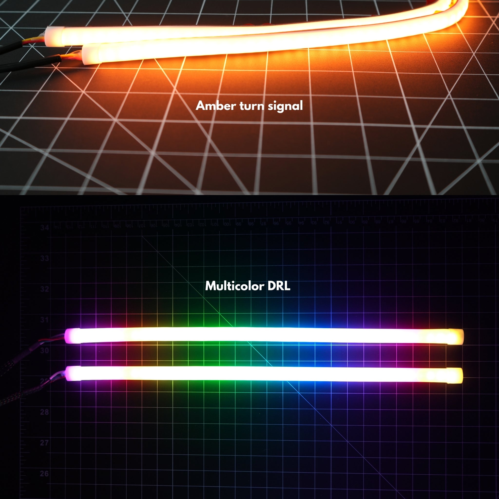 Universal Flexible DRL Tube Diffused Strips | Multicolor