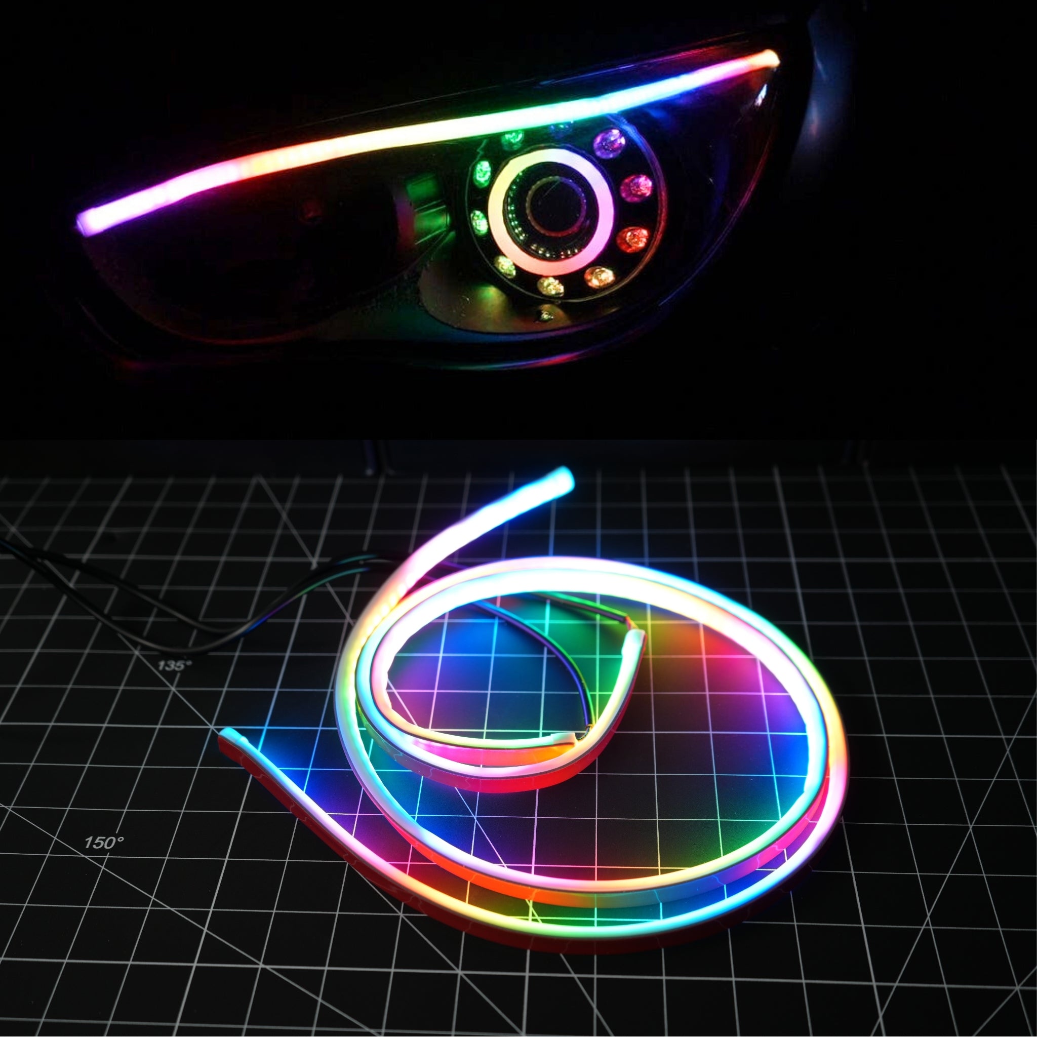 Universal Flexible DRL Tube Diffused Strips | Multicolor