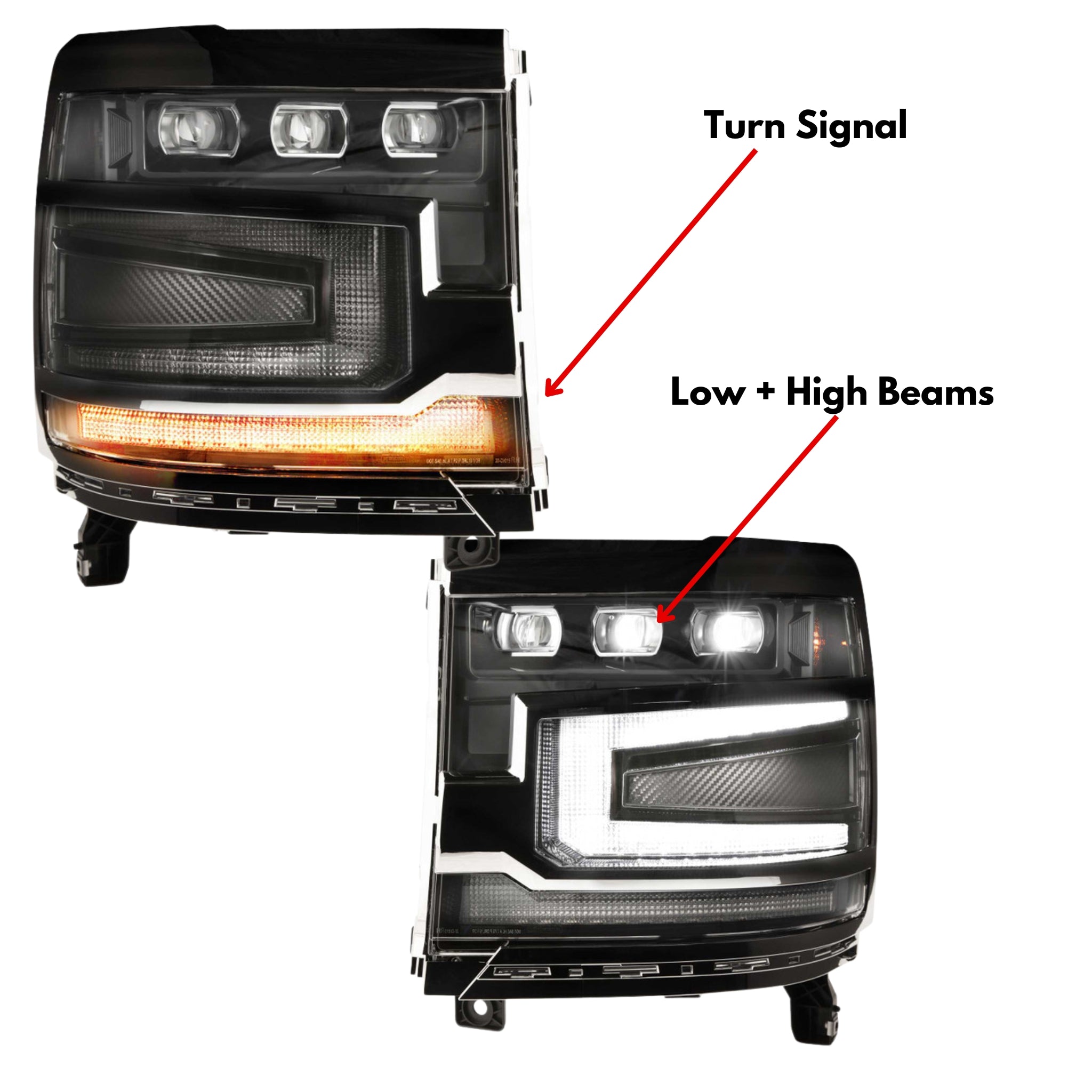 Chevrolet Silverado 1500: Multicolor Flow Series Headlights (2016-2018) | XB Morimoto – Custom Multicolor LED Lighting by RGB Halo Kits