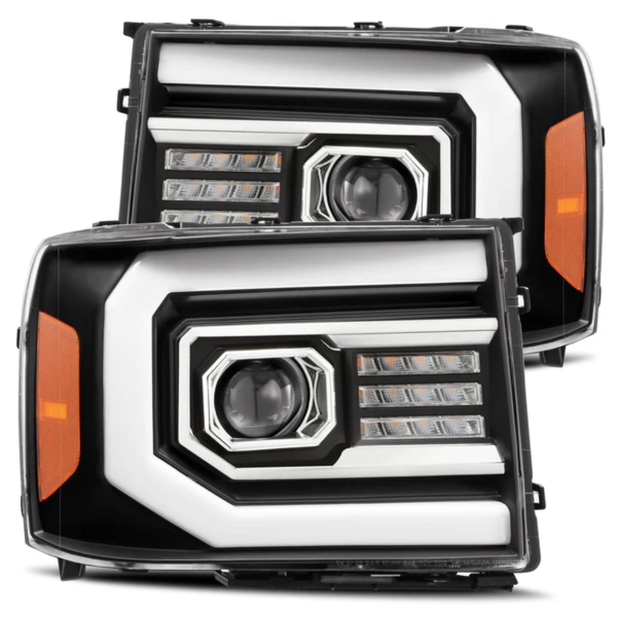 GMC Sierra (2007-2013) Headlights | Alpharex – Custom Multicolor LED Lighting by RGB Halo Kits
