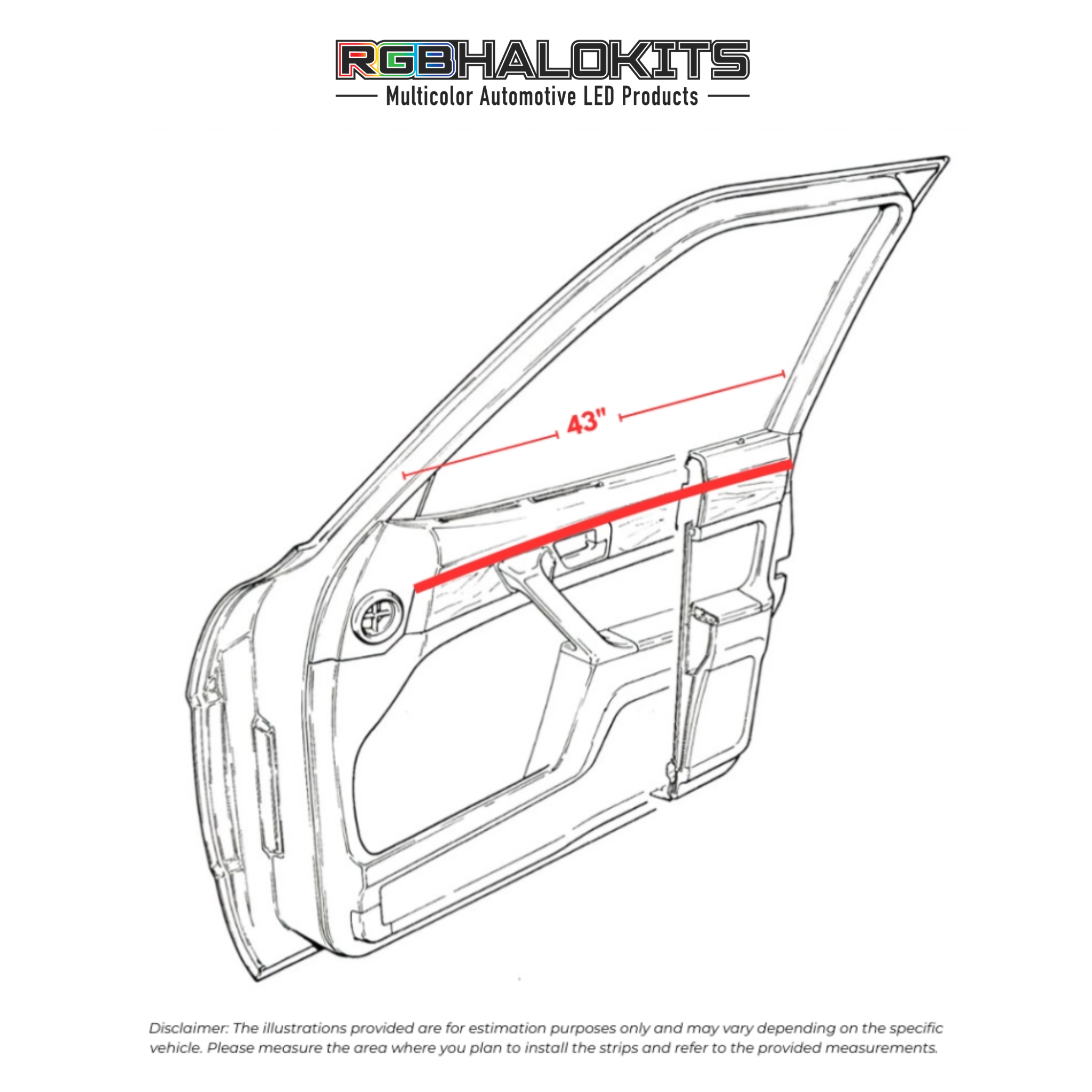Flow Series Interior Trim Light Kit | 2–8pc Custom Setup – Custom Multicolor LED Lighting by RGB Halo Kits
