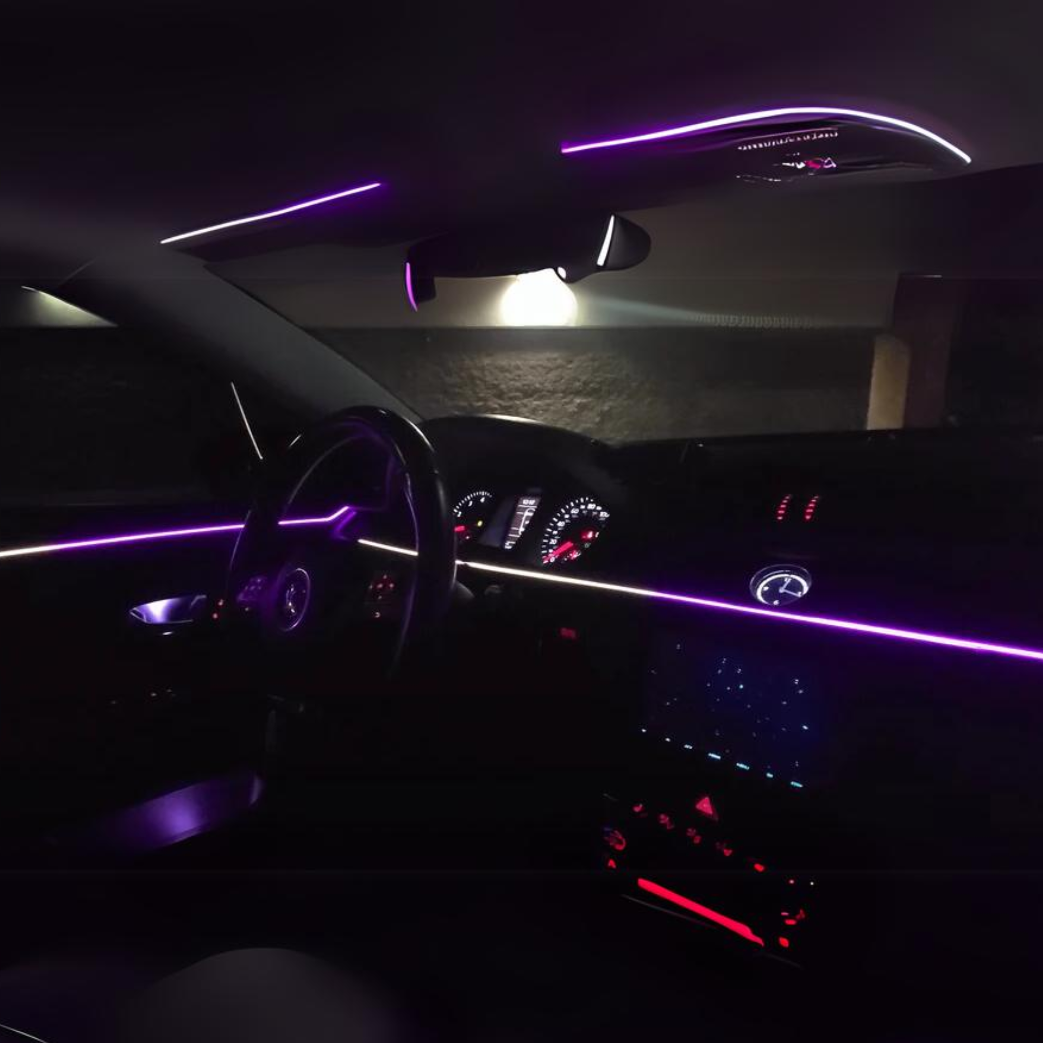 Flow Series Fiber Optic Interior Lighting Kit – 43" Ultra-Thin LED Strips (Version 2.0) – Custom Multicolor LED Lighting by RGB Halo Kits