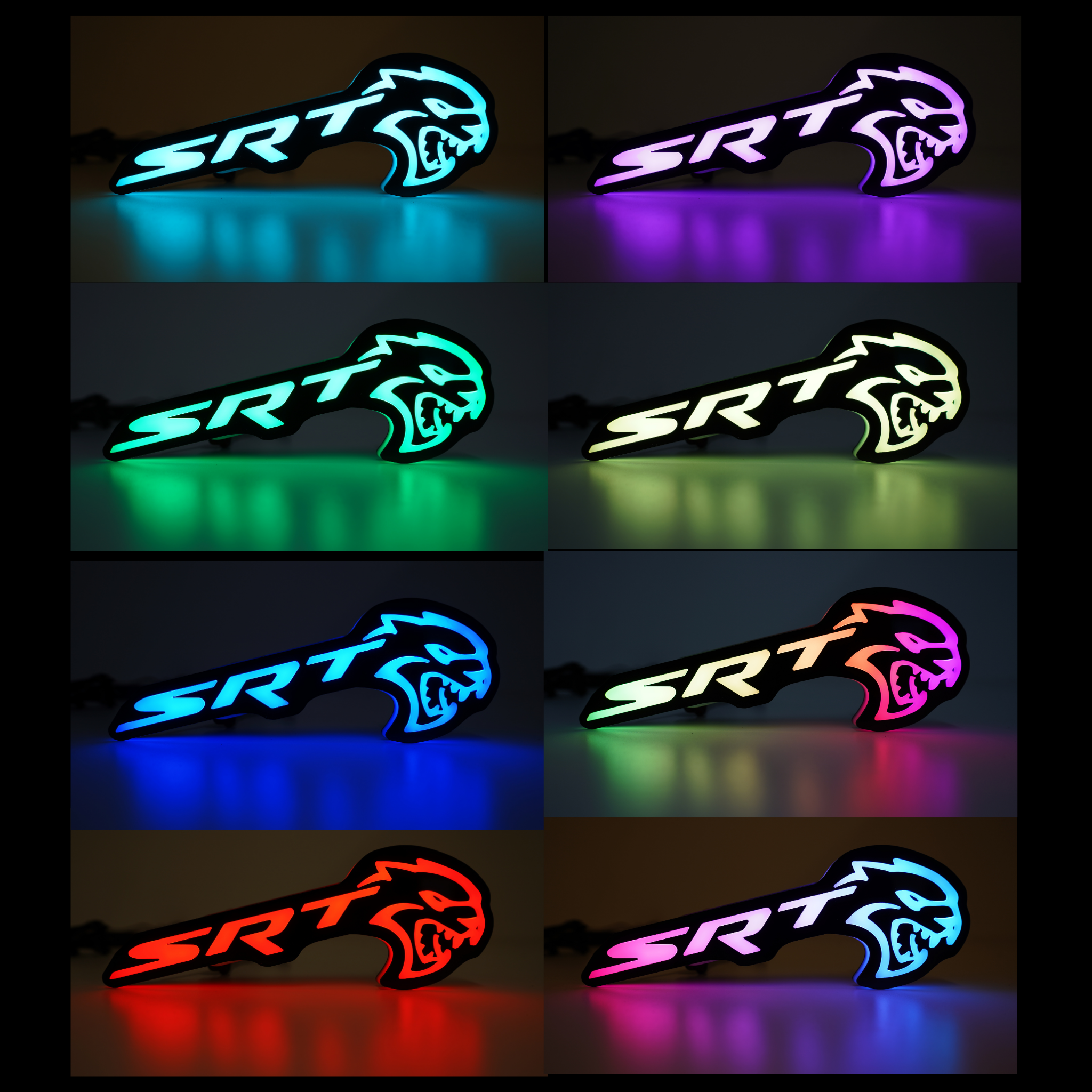 SRT Hellcat LED Emblem Badge: (Multicolor) – Custom Multicolor LED Lighting by RGB Halo Kits