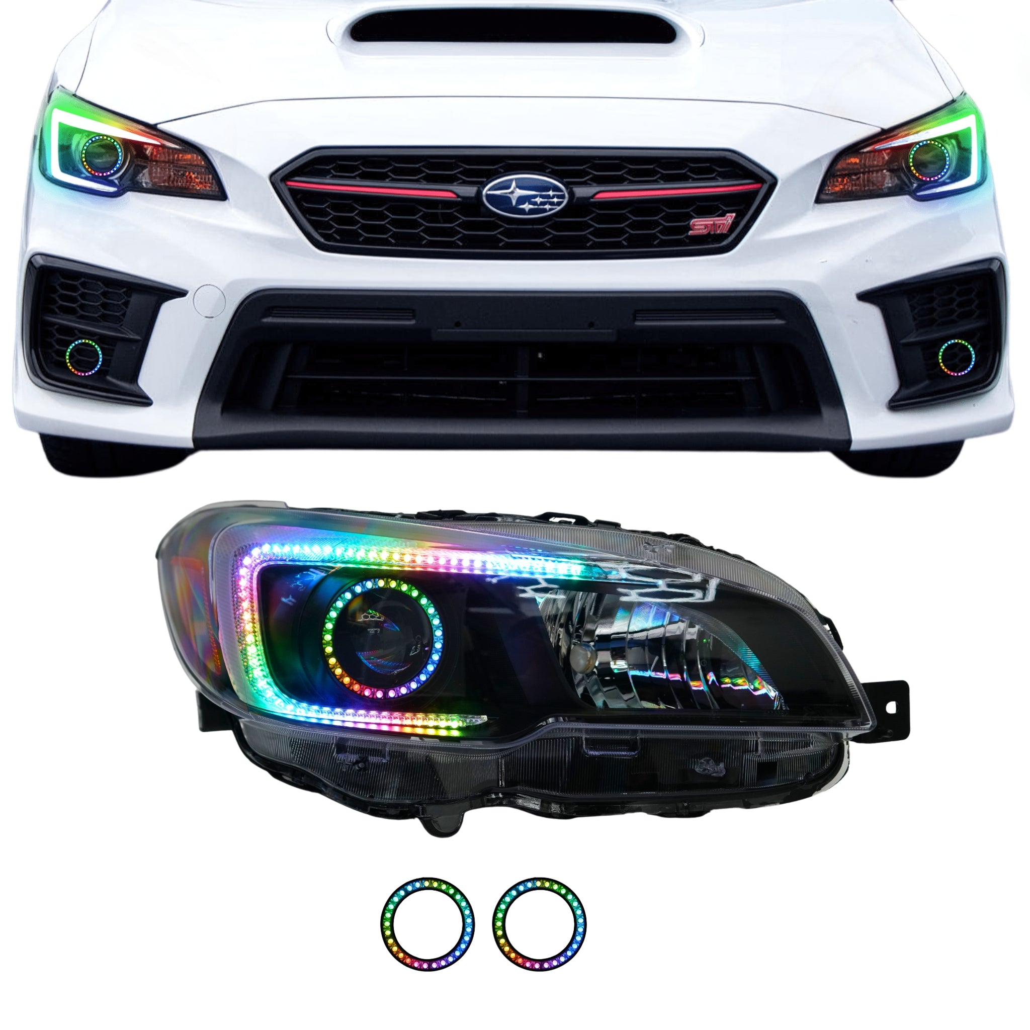 Subaru WRX/STI Flow Series C Bar DRL Boards (2015-2021) – Custom Multicolor LED Lighting by RGB Halo Kits