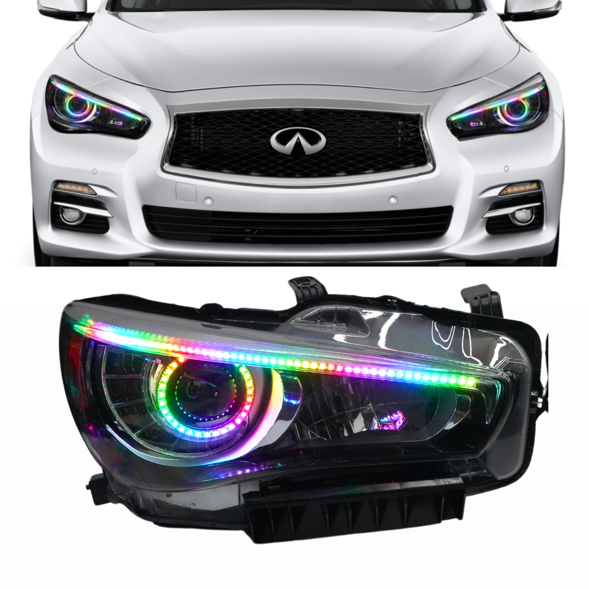 Infiniti Q50 Multicolor DRL Boards (2014-2024) – Custom Multicolor LED Lighting by RGB Halo Kits