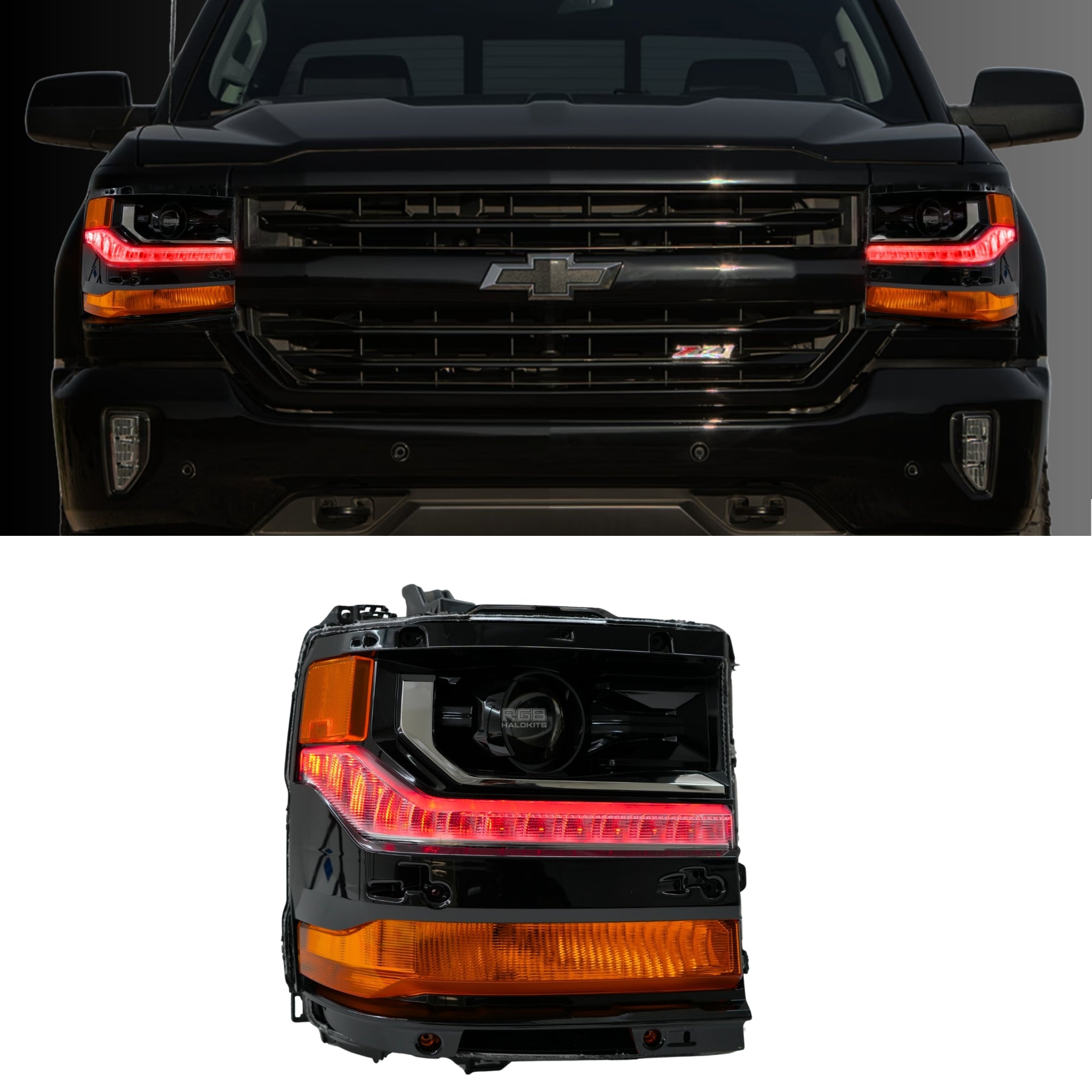 Chevrolet Silverado Multicolor Flow Serries DRL Boards (2016-2018) – Custom Multicolor LED Lighting by RGB Halo Kits