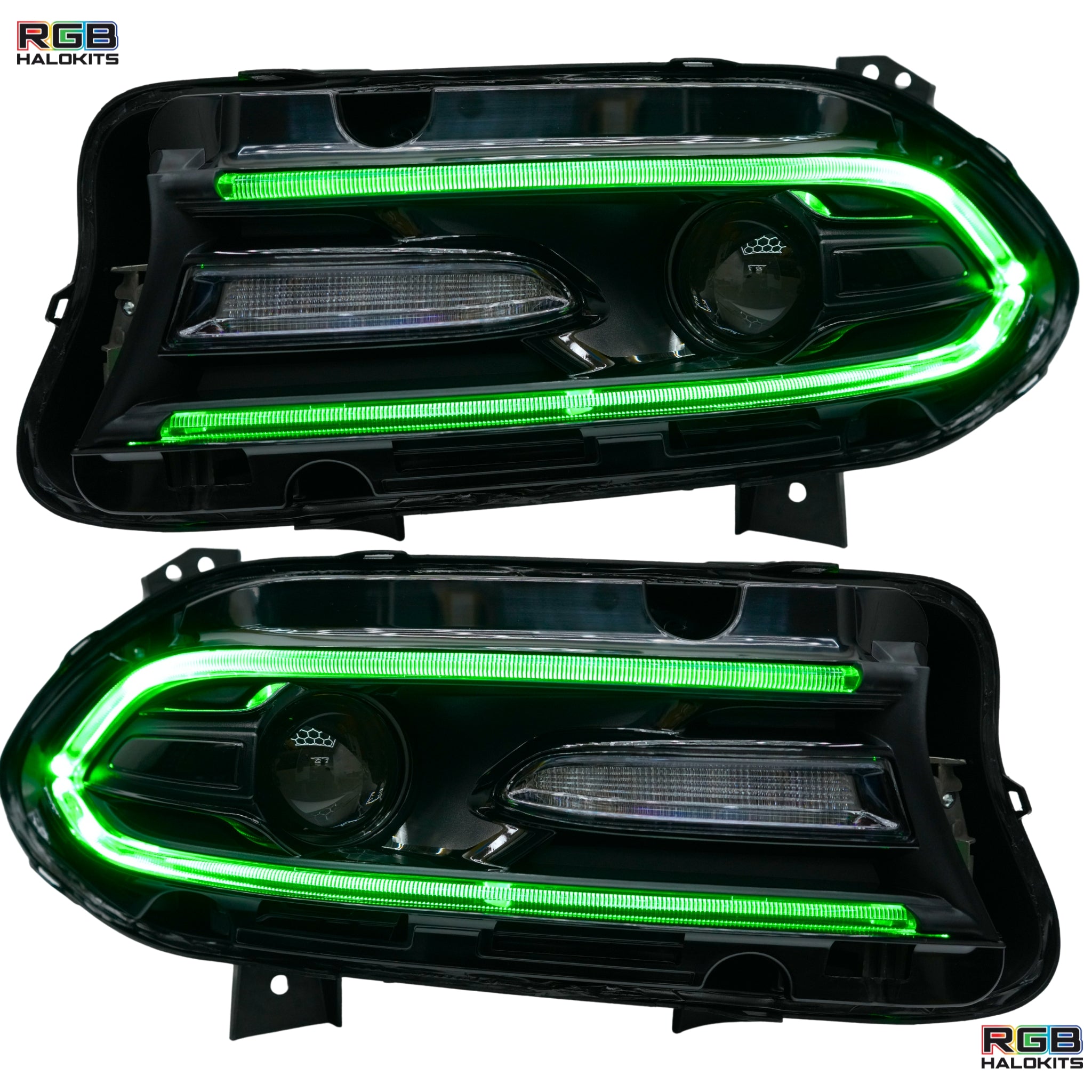 Dodge Charger: Multicolor Headlights (2015-2023) – Custom Multicolor LED Lighting by RGB Halo Kits