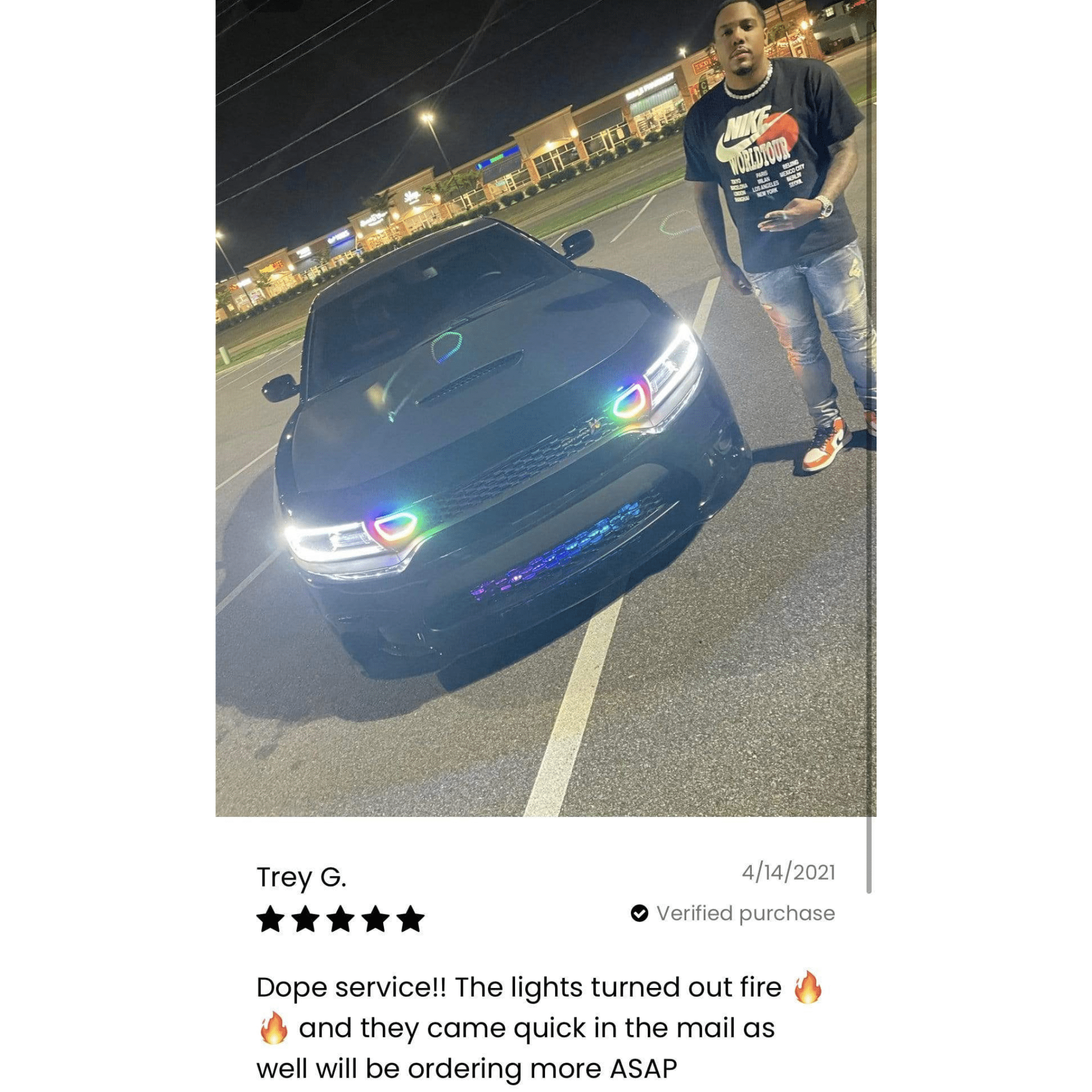 Dodge Charger Snorkel Air Intake Multicolor Halo Kit (2019-2023) – Custom Multicolor LED Lighting by RGB Halo Kits