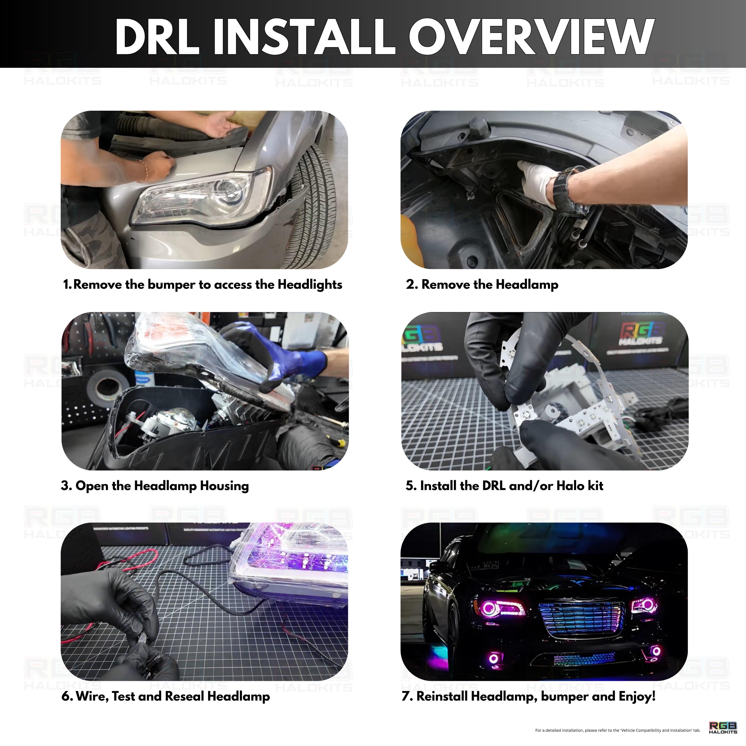 Chrysler 300 Multicolor Flow DRL Boards (2011-2023) – Custom Multicolor LED Lighting by RGB Halo Kits