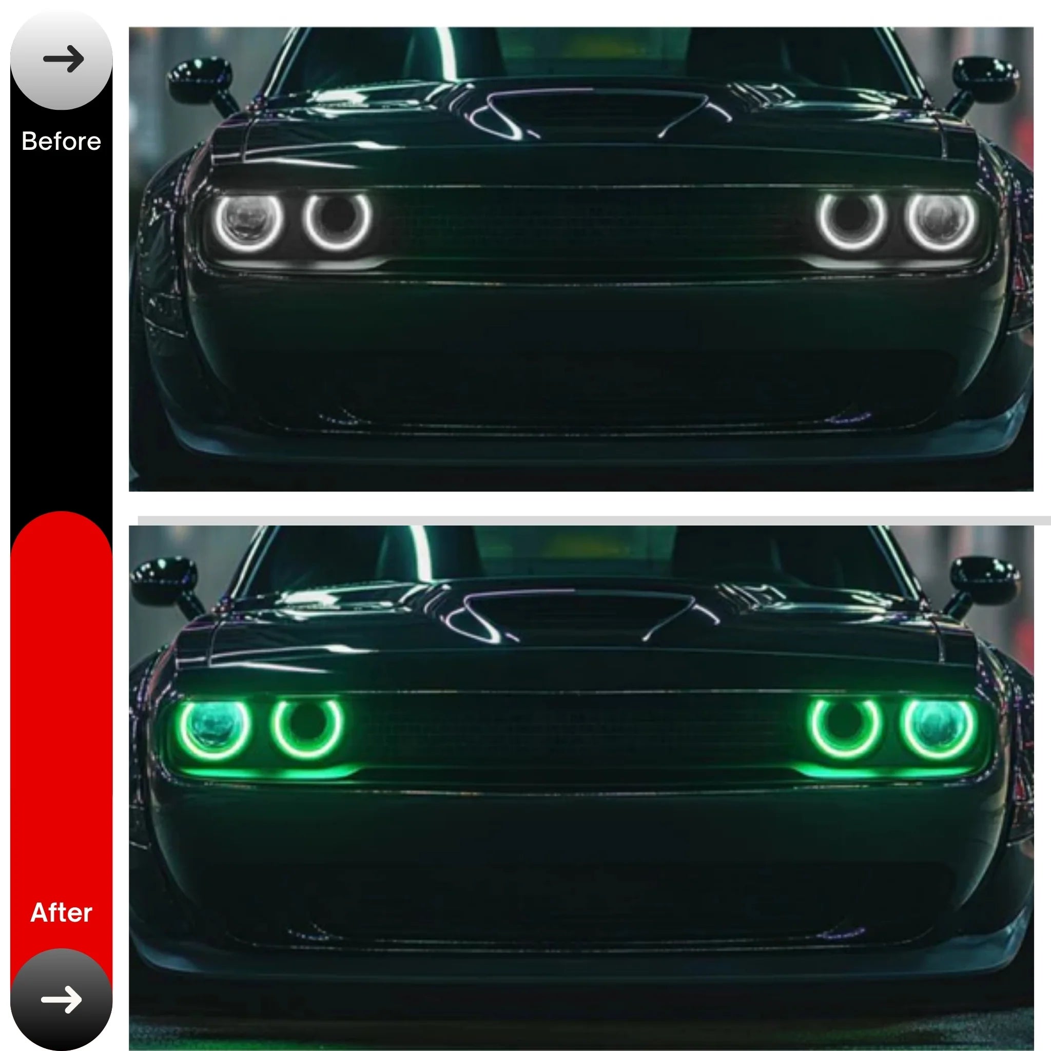 Dodge Challenger RGBW DRL Boards (2015-2024) – Custom Multicolor LED Lighting by RGB Halo Kits