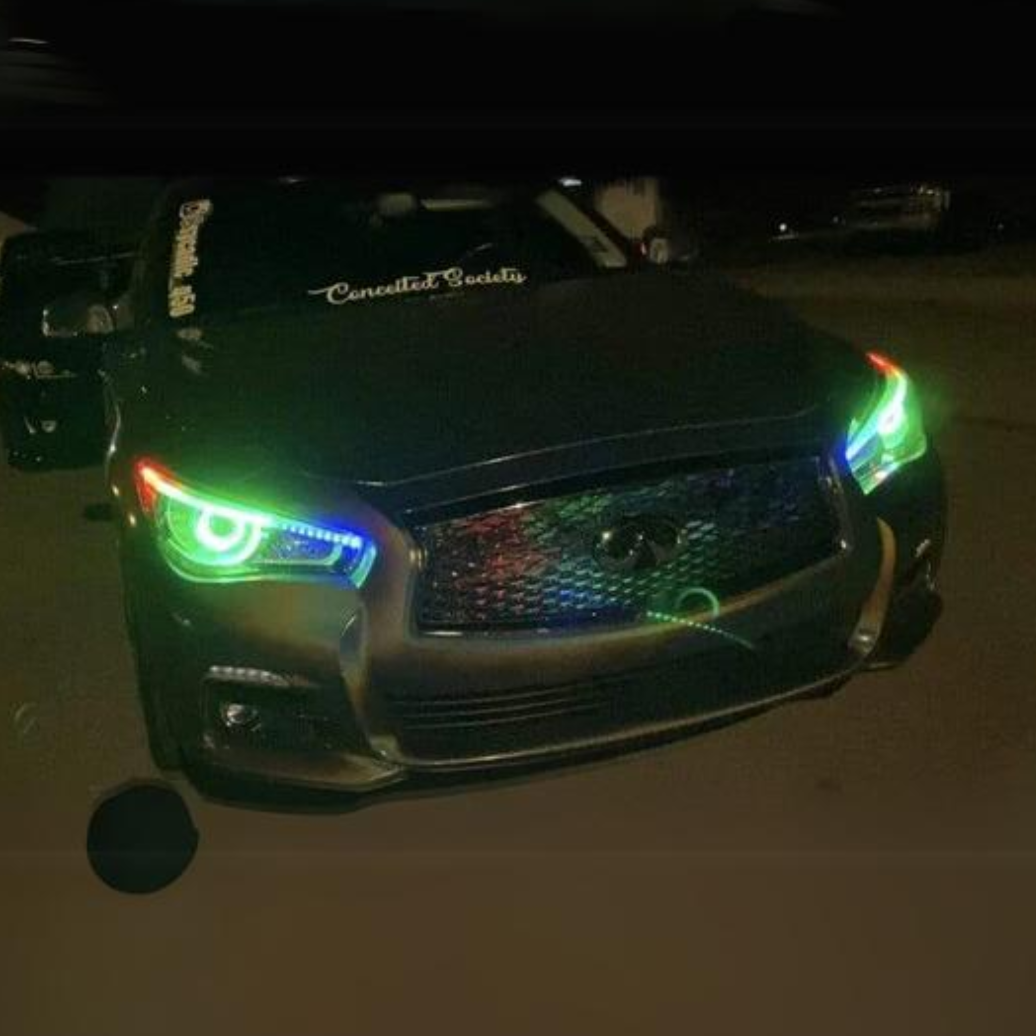 Infiniti Q50: Multicolor Headlights (2014-2024) – Custom Multicolor LED Lighting by RGB Halo Kits