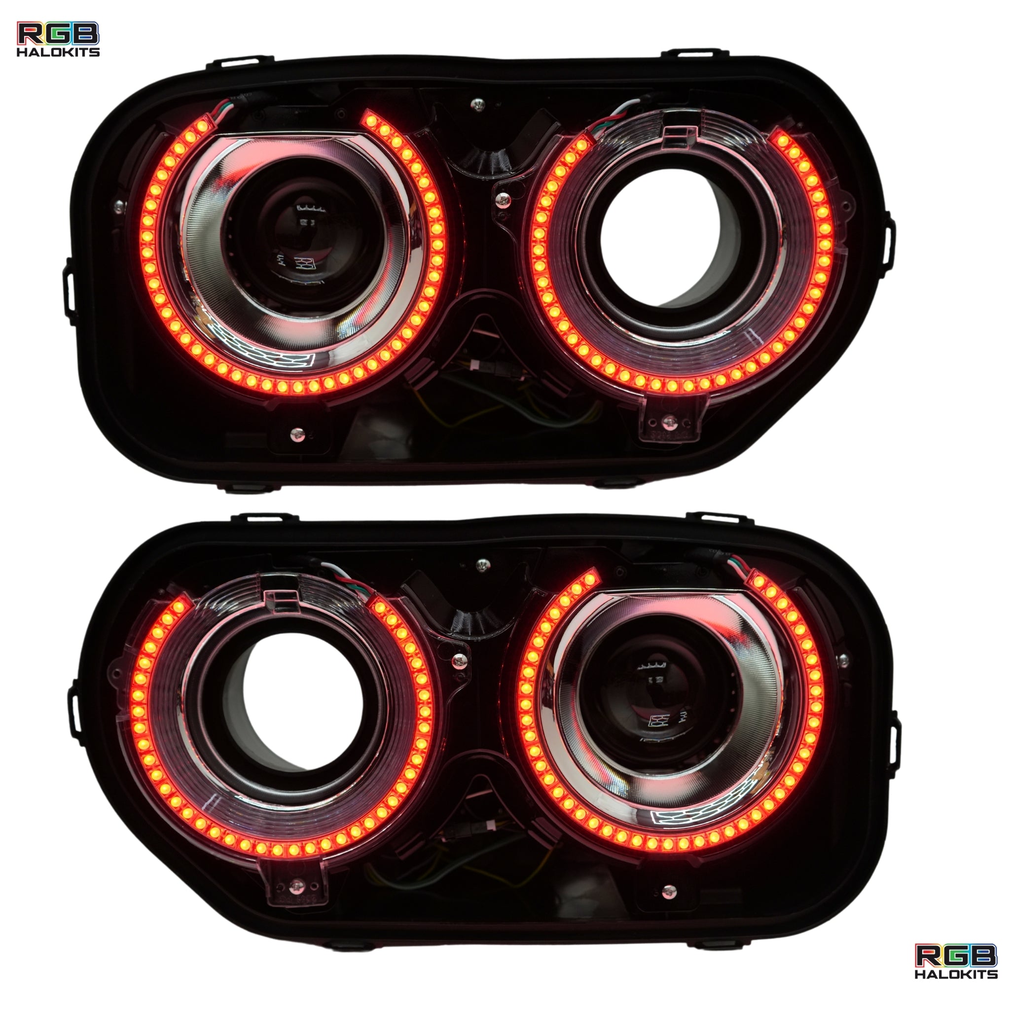 Dodge Challenger: Multicolor Headlights with RGBW Demon Eyes (2015-2023) – Custom Multicolor LED Lighting by RGB Halo Kits