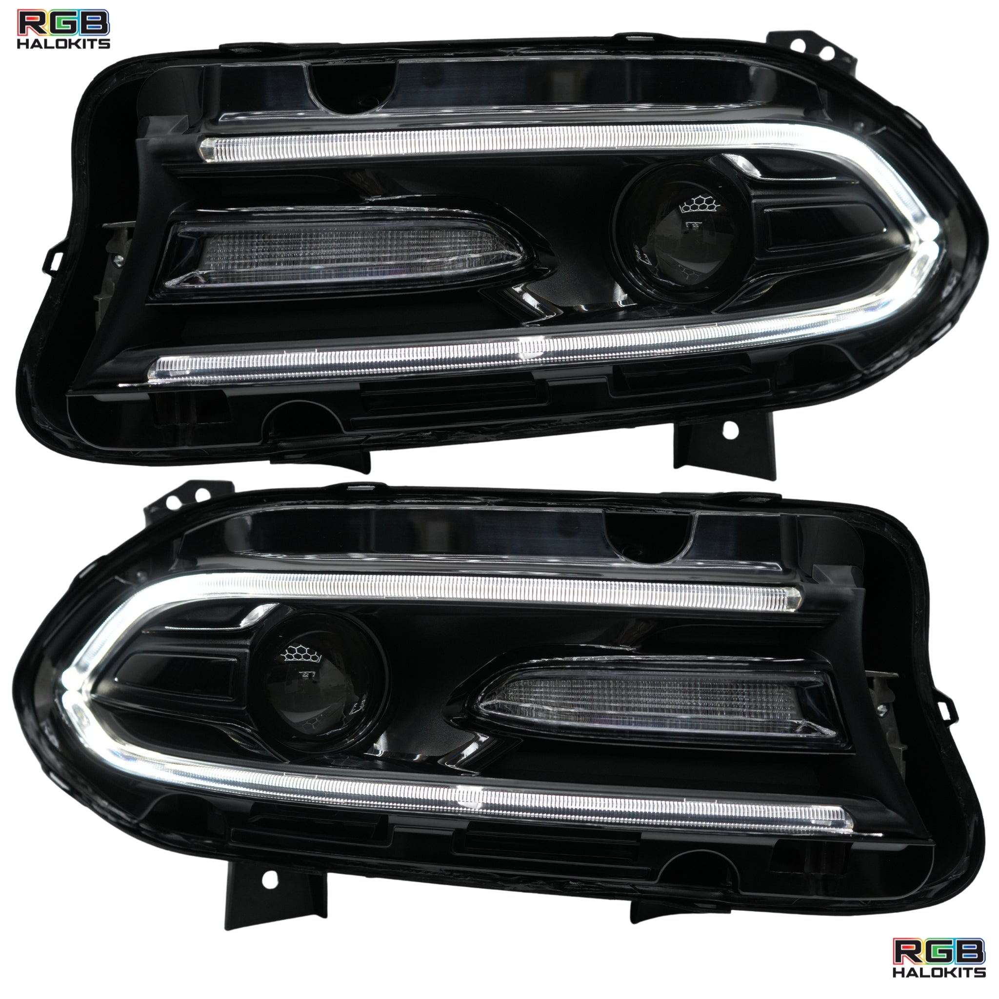 Dodge Charger: Multicolor Headlights (2015-2023) – Custom Multicolor LED Lighting by RGB Halo Kits