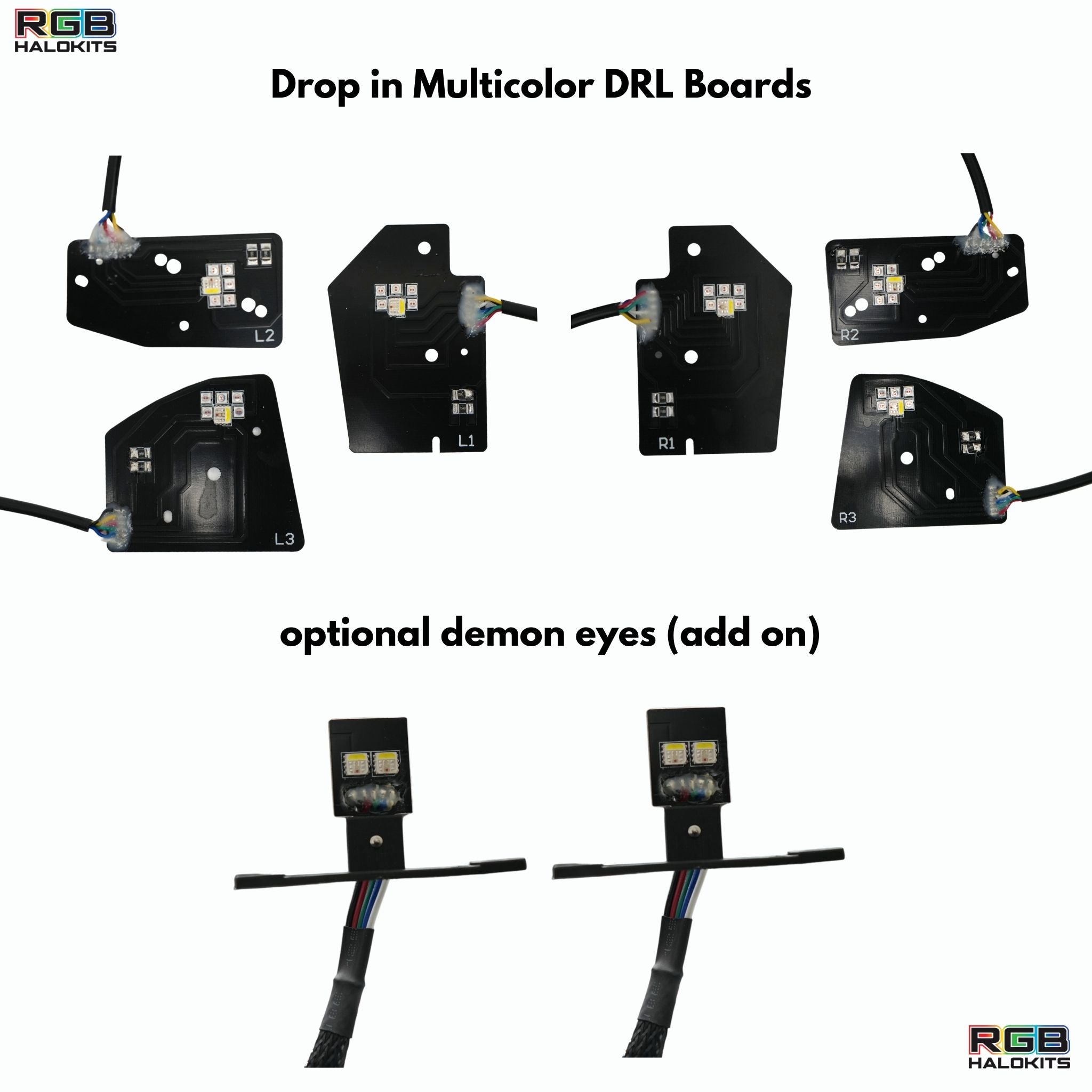 Ram 1500 / TRX RGBW DRL Boards (2019-2024) – Custom Multicolor LED Lighting by RGB Halo Kits