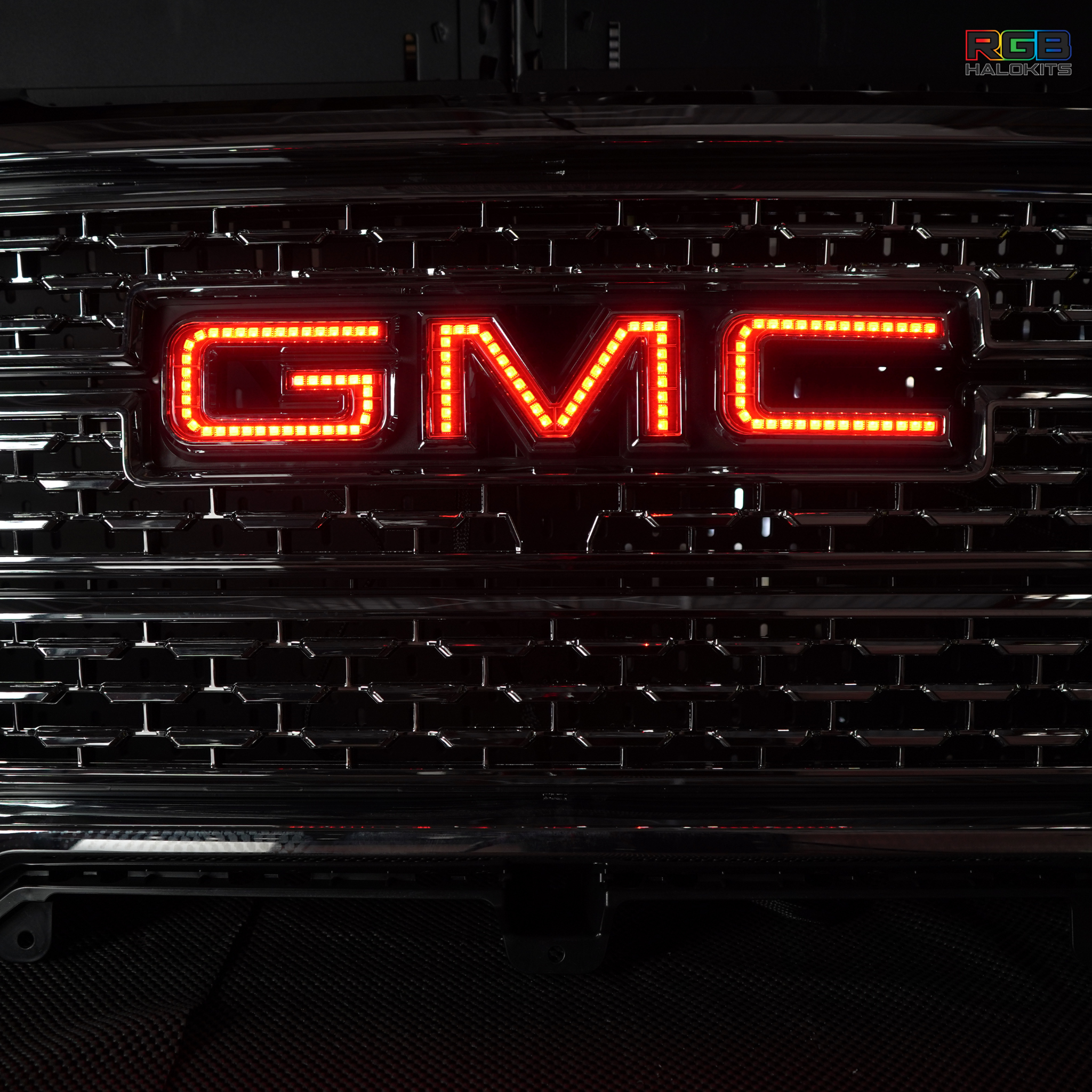 GMC LED Emblem: Multicolor (1999-2024) (tiktok) – Custom Multicolor LED Lighting by RGB Halo Kits