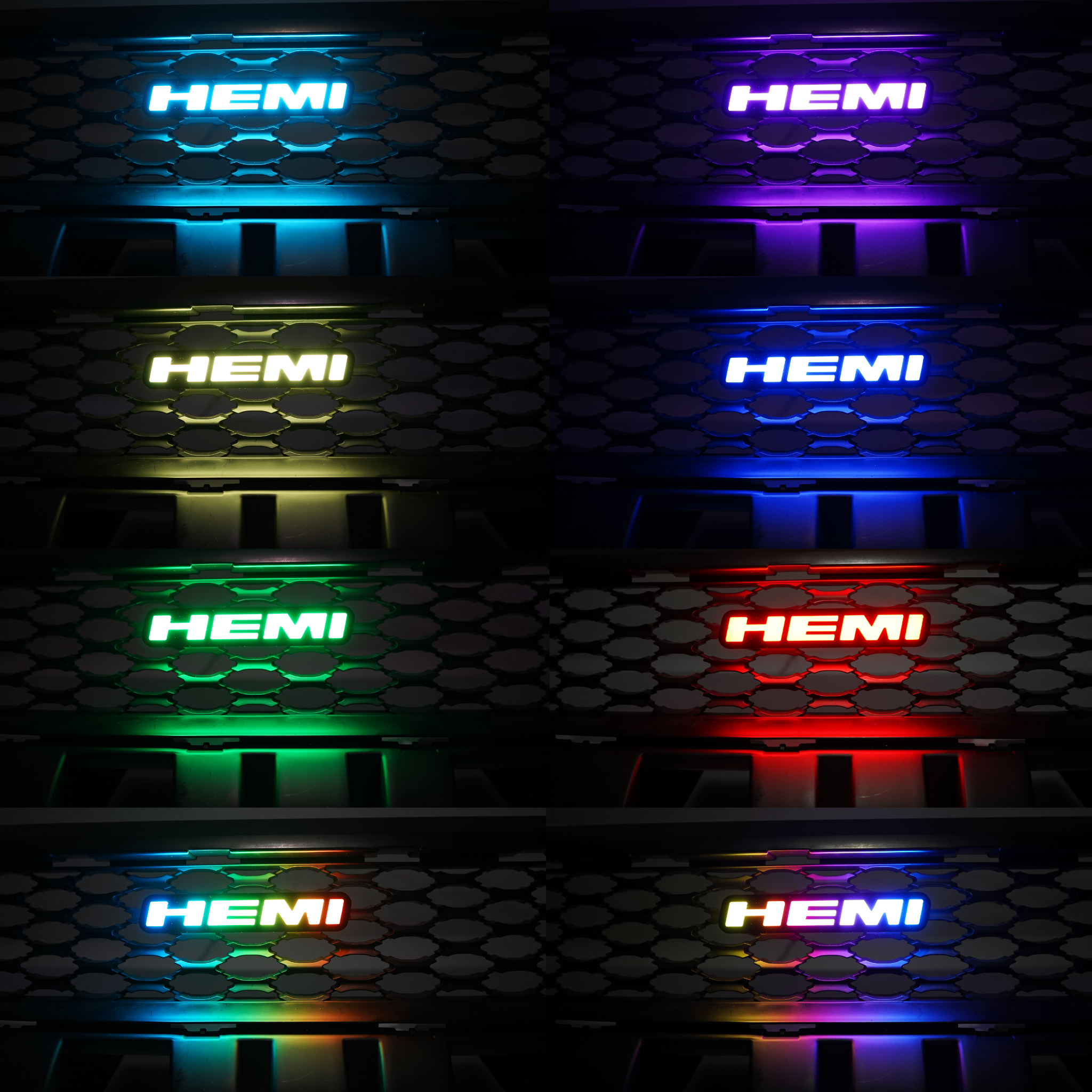 Hemi LED Badge (Multicolor Flow) – Custom Multicolor LED Lighting by RGB Halo Kits