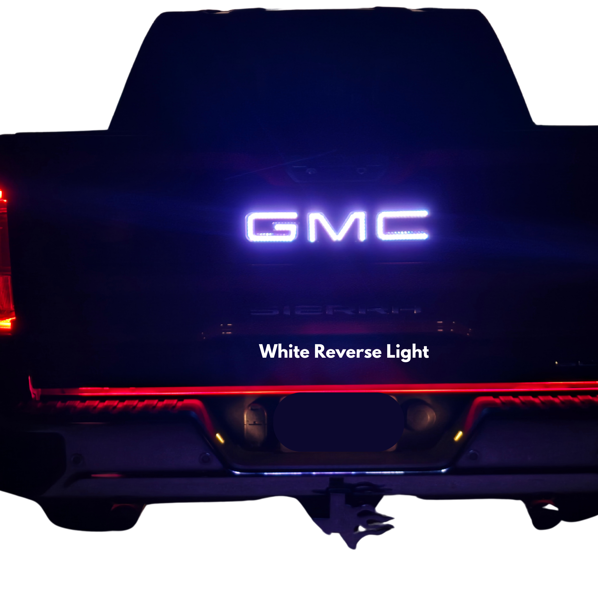 Rear Tailgate: GMC LED Emblem – Custom Multicolor LED Lighting by RGB Halo Kits
