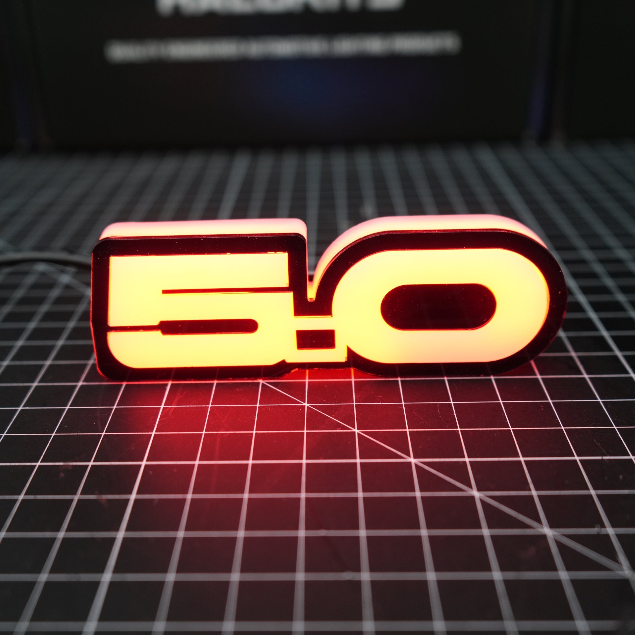 5.0 LED Emblem Badge: Ford Mustang (Multicolor Flow) – Custom Multicolor LED Lighting by RGB Halo Kits