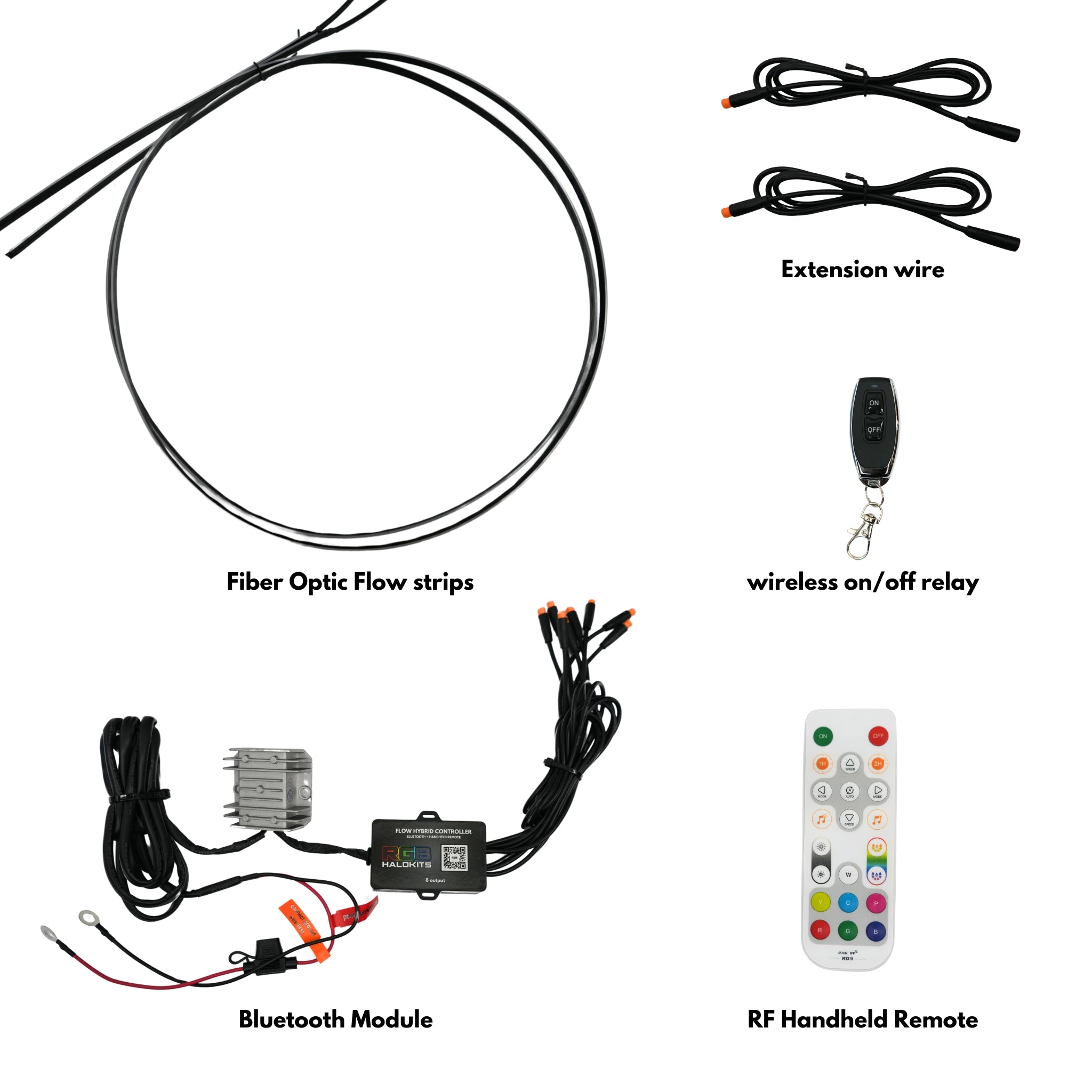 Flow Series Fiber Optic Interior Lighting Kit – 43" Ultra-Thin LED Strips (Version 2.0) – Custom Multicolor LED Lighting by RGB Halo Kits