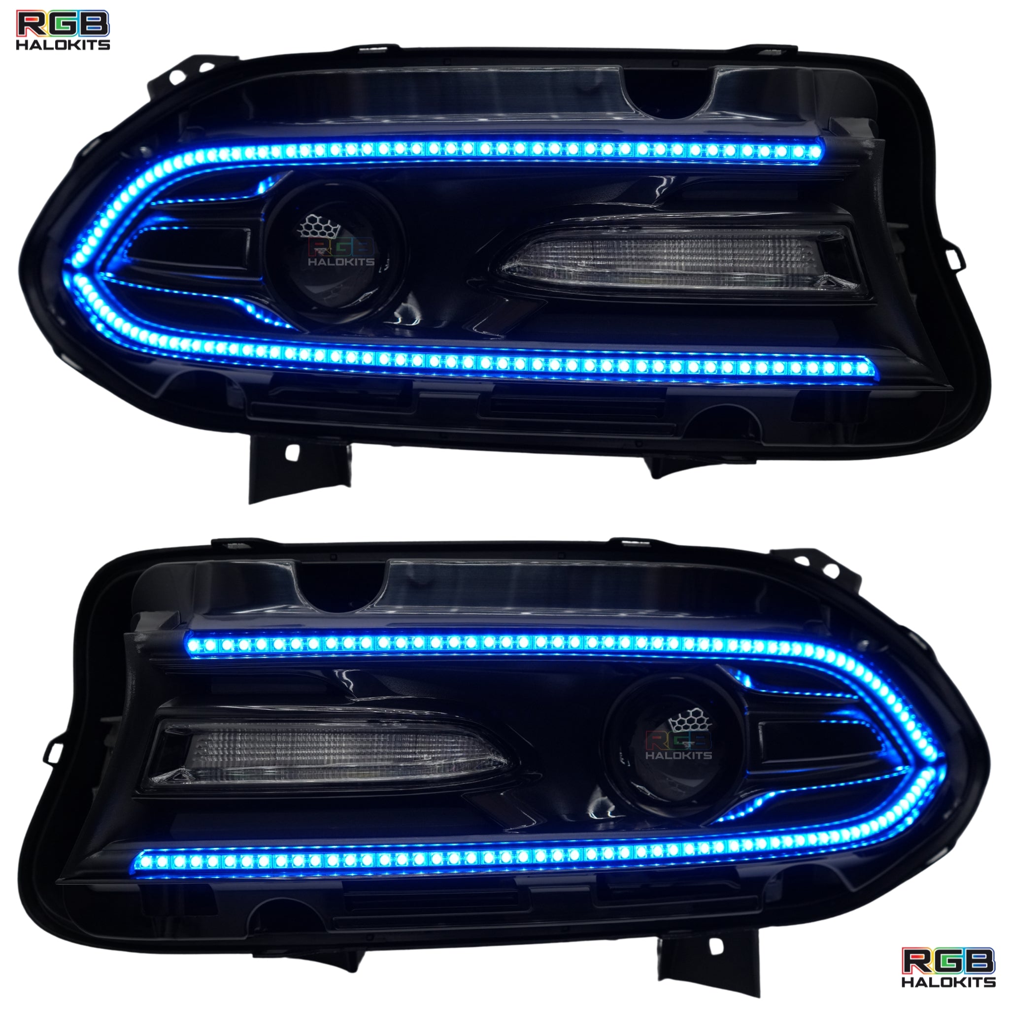 Dodge Charger: Multicolor Headlights (2015-2023) – Custom Multicolor LED Lighting by RGB Halo Kits
