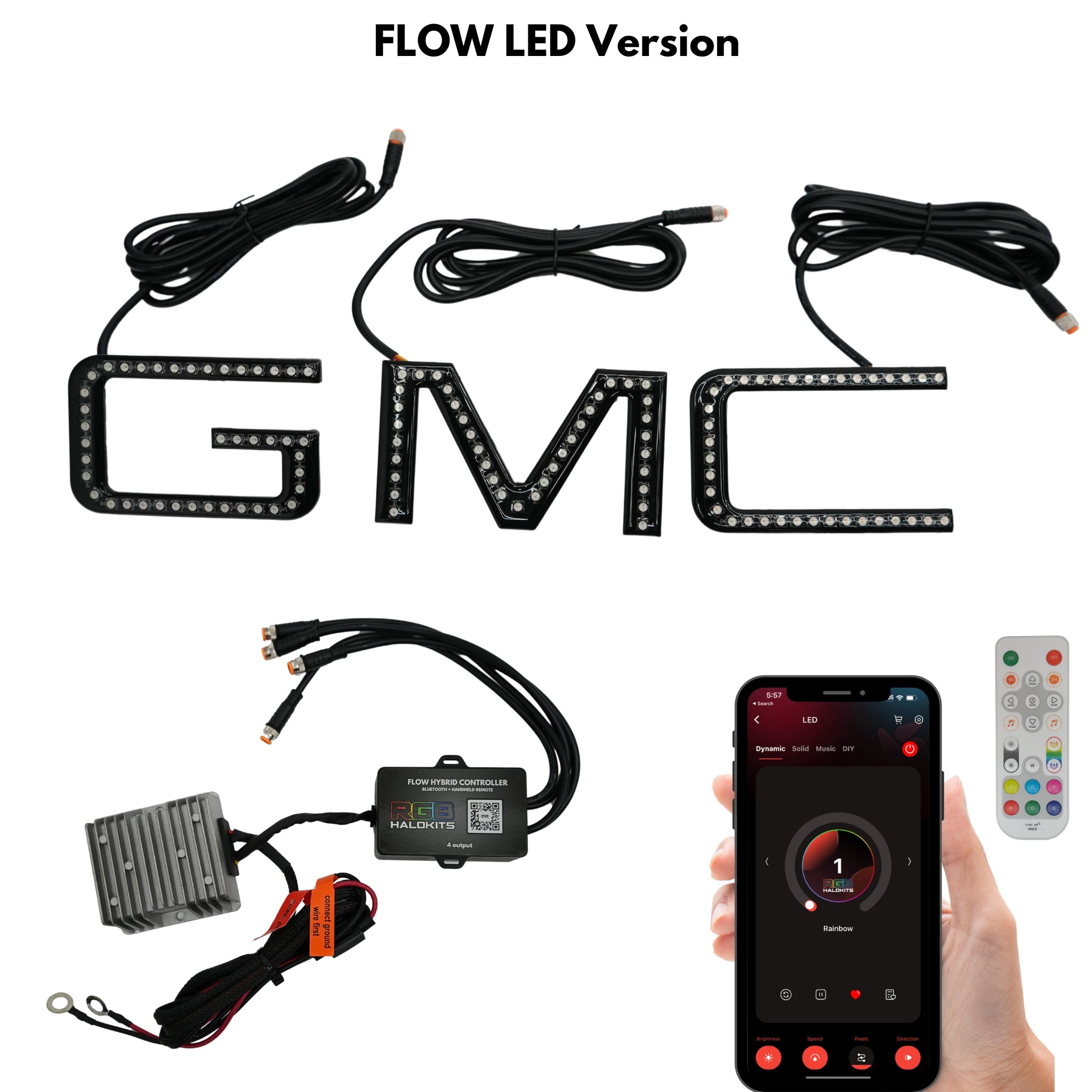 GMC LED Emblem: Multicolor (1999-2024) – Custom Multicolor LED Lighting by RGB Halo Kits