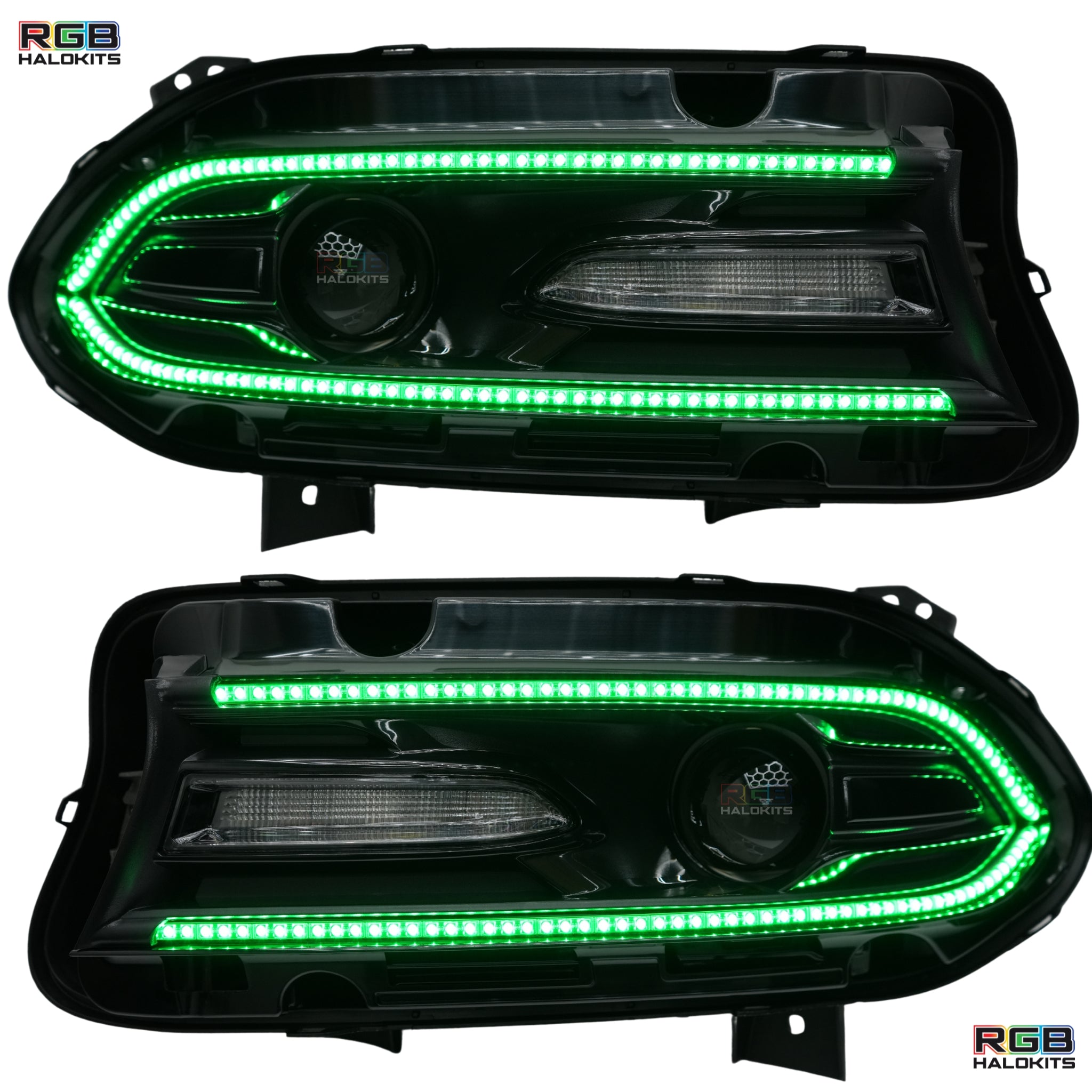 Dodge Charger: Multicolor Headlights (2015-2023) – Custom Multicolor LED Lighting by RGB Halo Kits