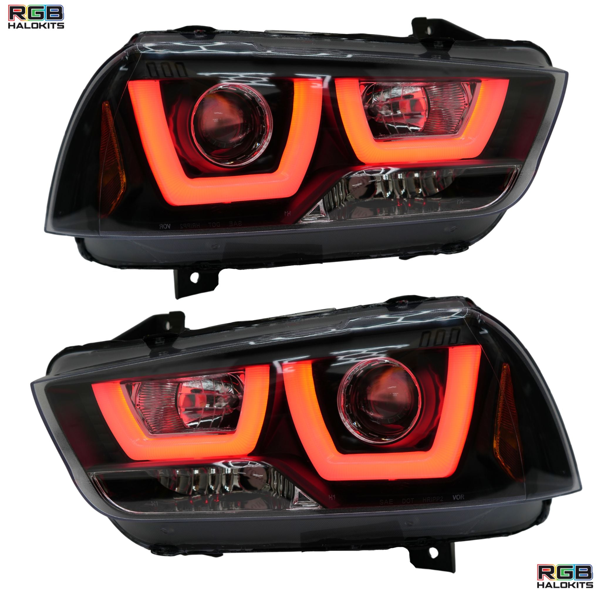 Dodge Charger Spec-D: Multicolor Flow Series Headlights (2011-2014) – Custom Multicolor LED Lighting by RGB Halo Kits