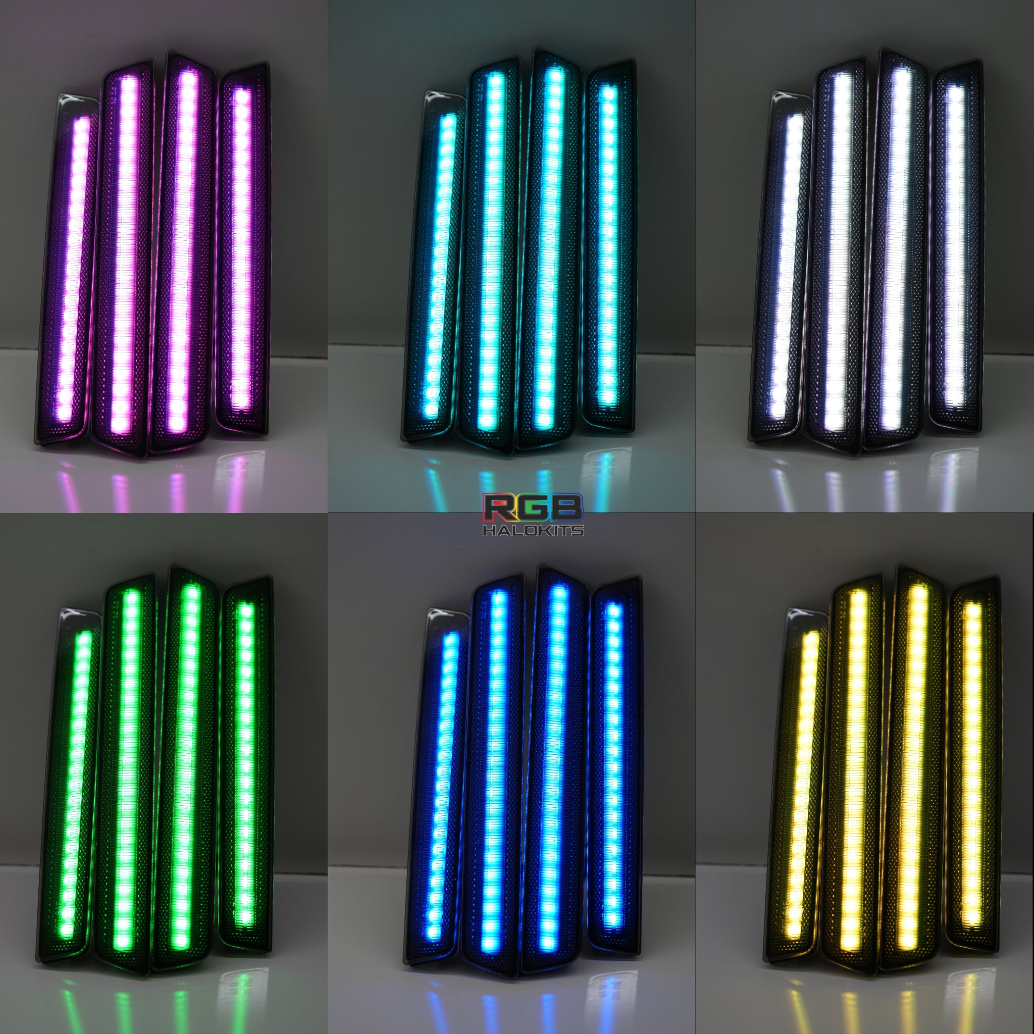 2015-2023 Dodge Challenger Flow Series Side Markers (4pc) – Custom Multicolor LED Lighting by RGB Halo Kits