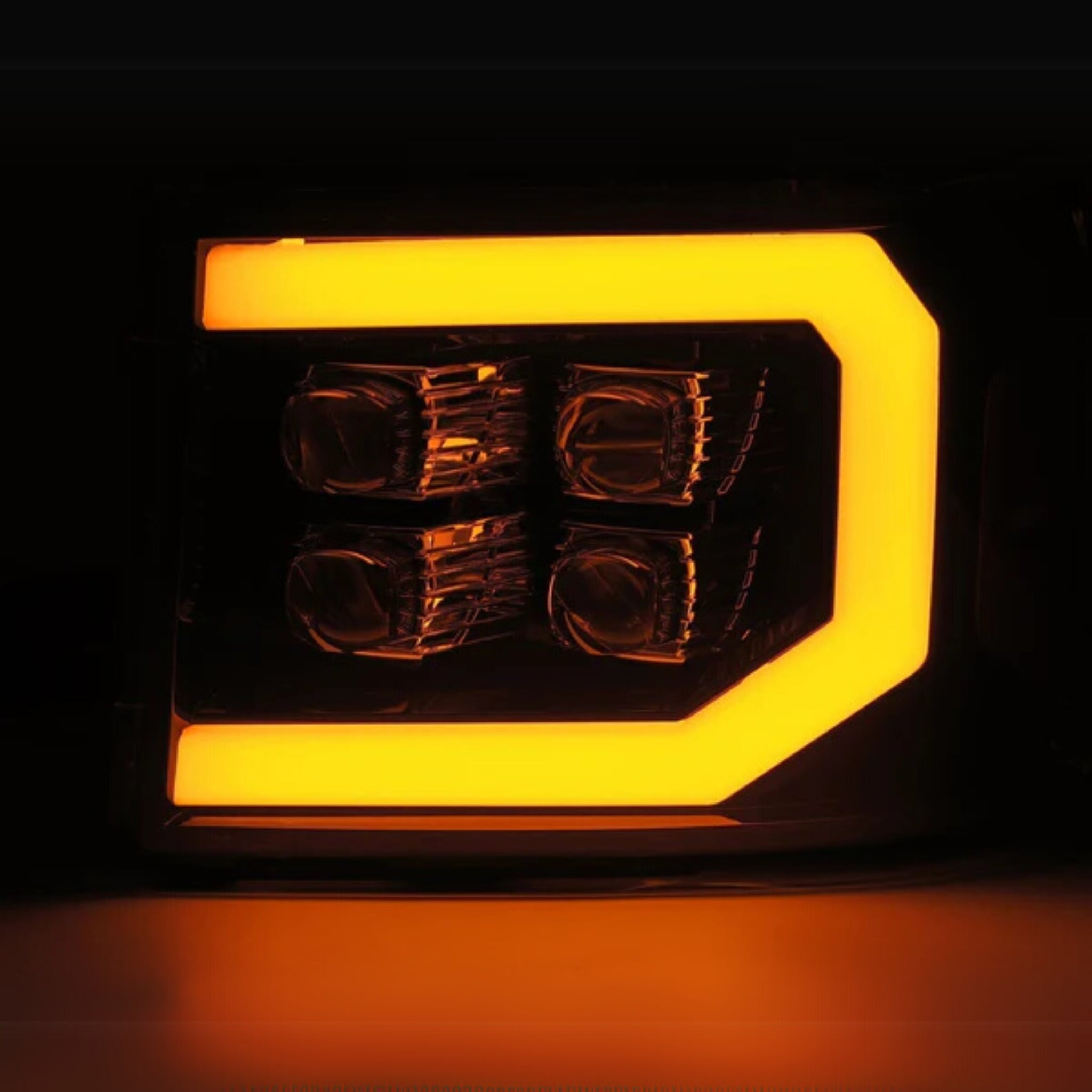 GMC Sierra: Multicolor Flow Series Jet Black Headlights (2007-2013) | Alpharex – Custom Multicolor LED Lighting by RGB Halo Kits