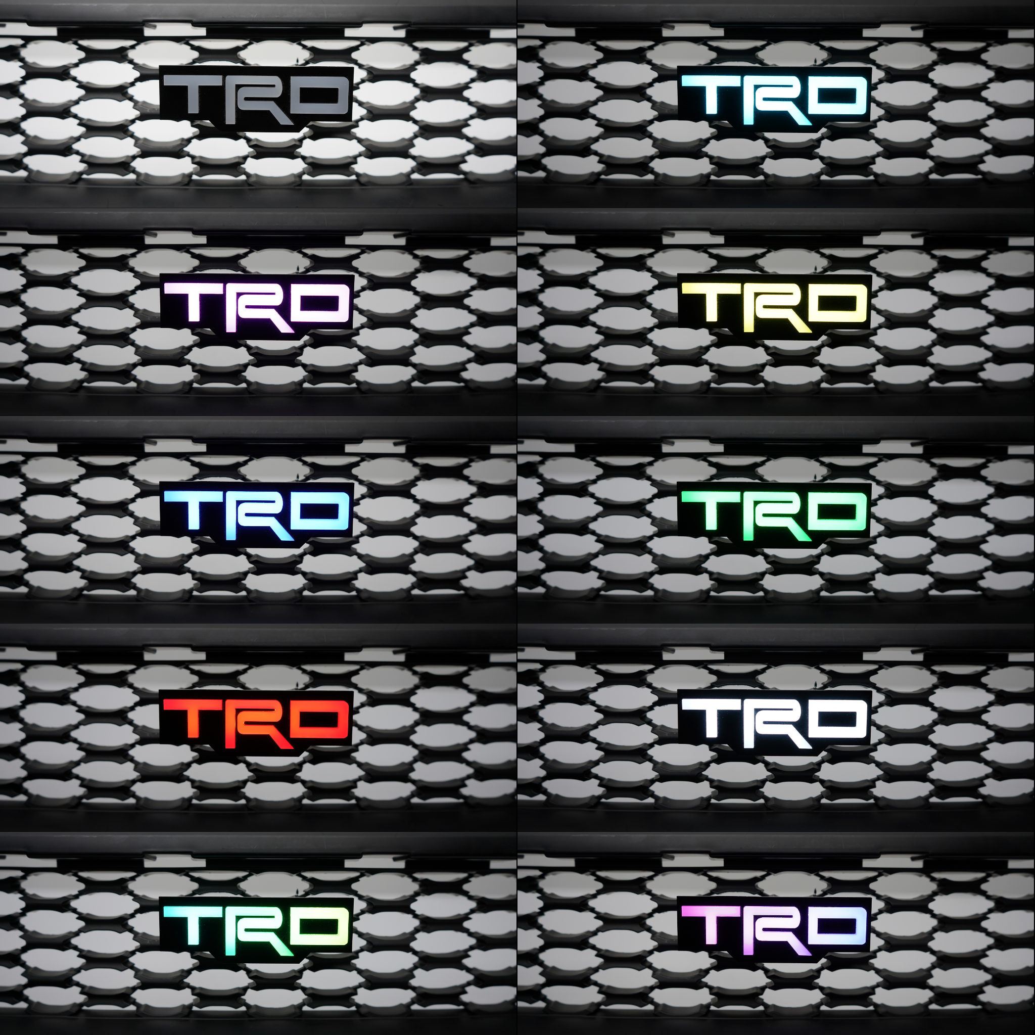 TRD : Illuminated Multicolor Flow LED Badge | Lit Logos – Custom Multicolor LED Lighting by RGB Halo Kits