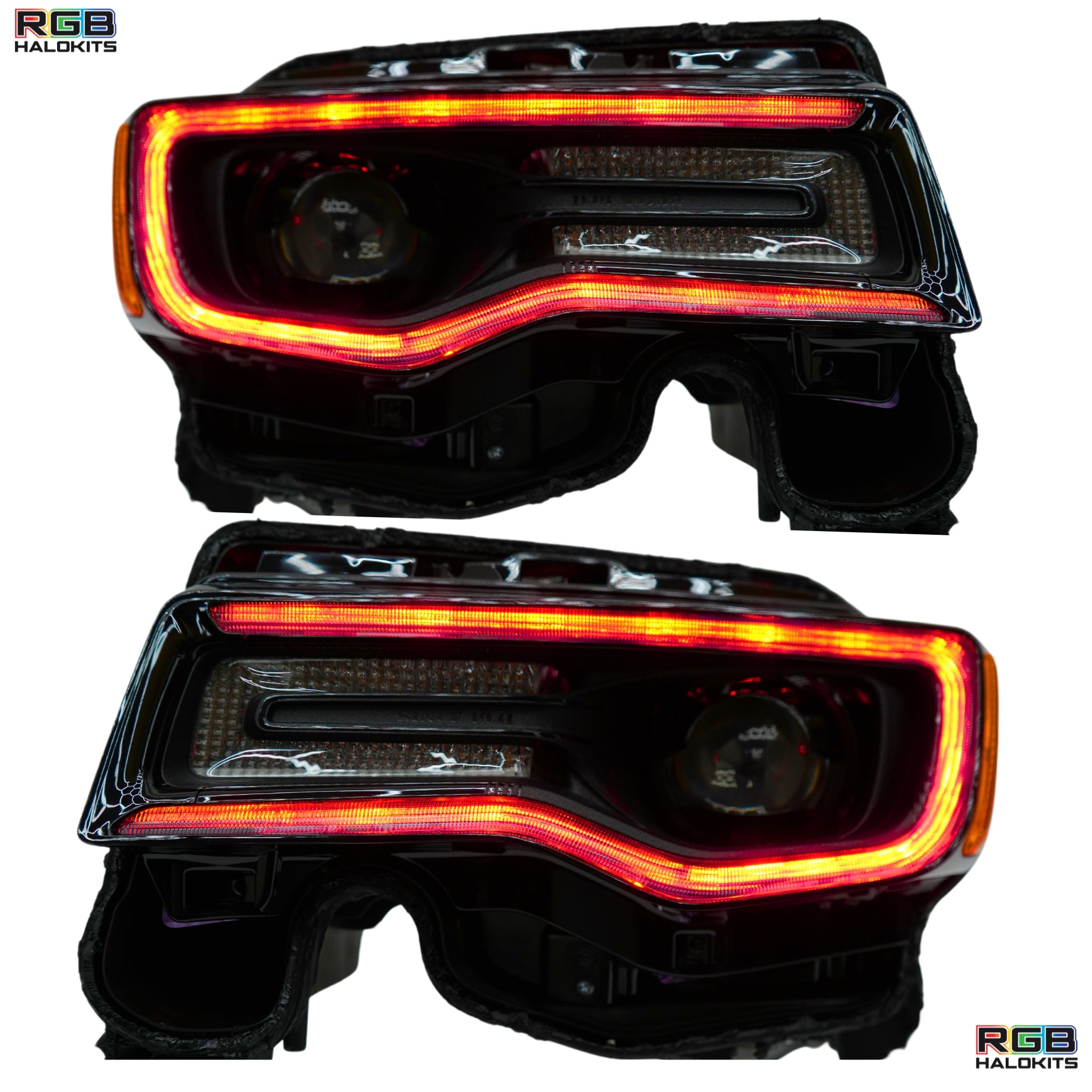 Jeep Grand Cherokee: Multicolor Flow Series Headlights (2014-2021) – Custom Multicolor LED Lighting by RGB Halo Kits