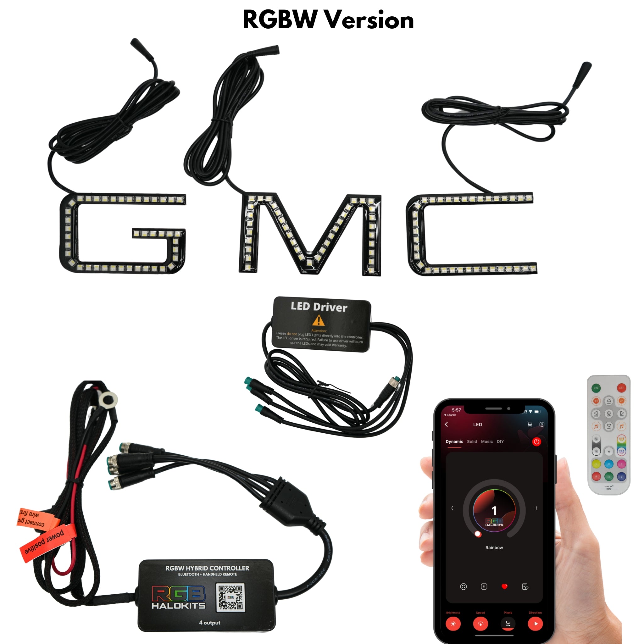GMC LED Emblem: Multicolor (1999-2024) – Custom Multicolor LED Lighting by RGB Halo Kits