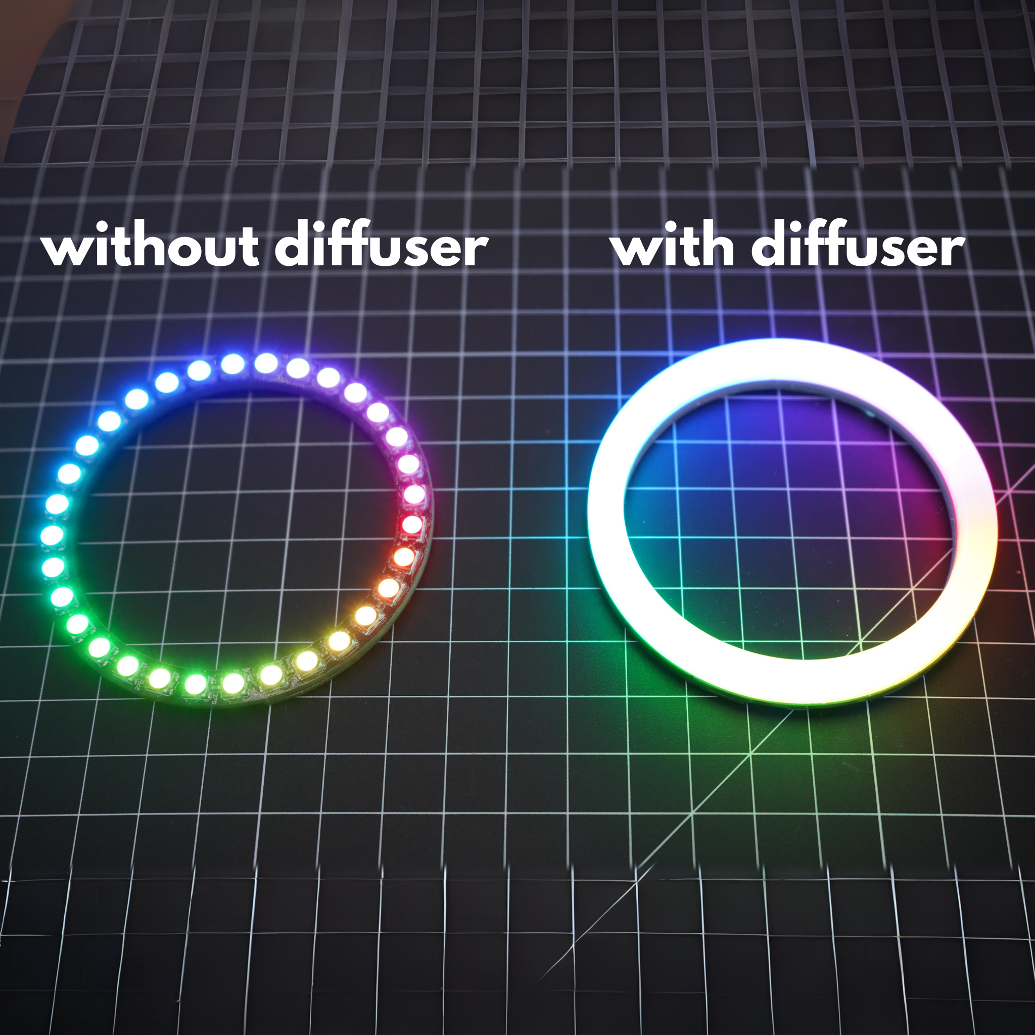 Halo Diffusers – Custom Multicolor LED Lighting by RGB Halo Kits