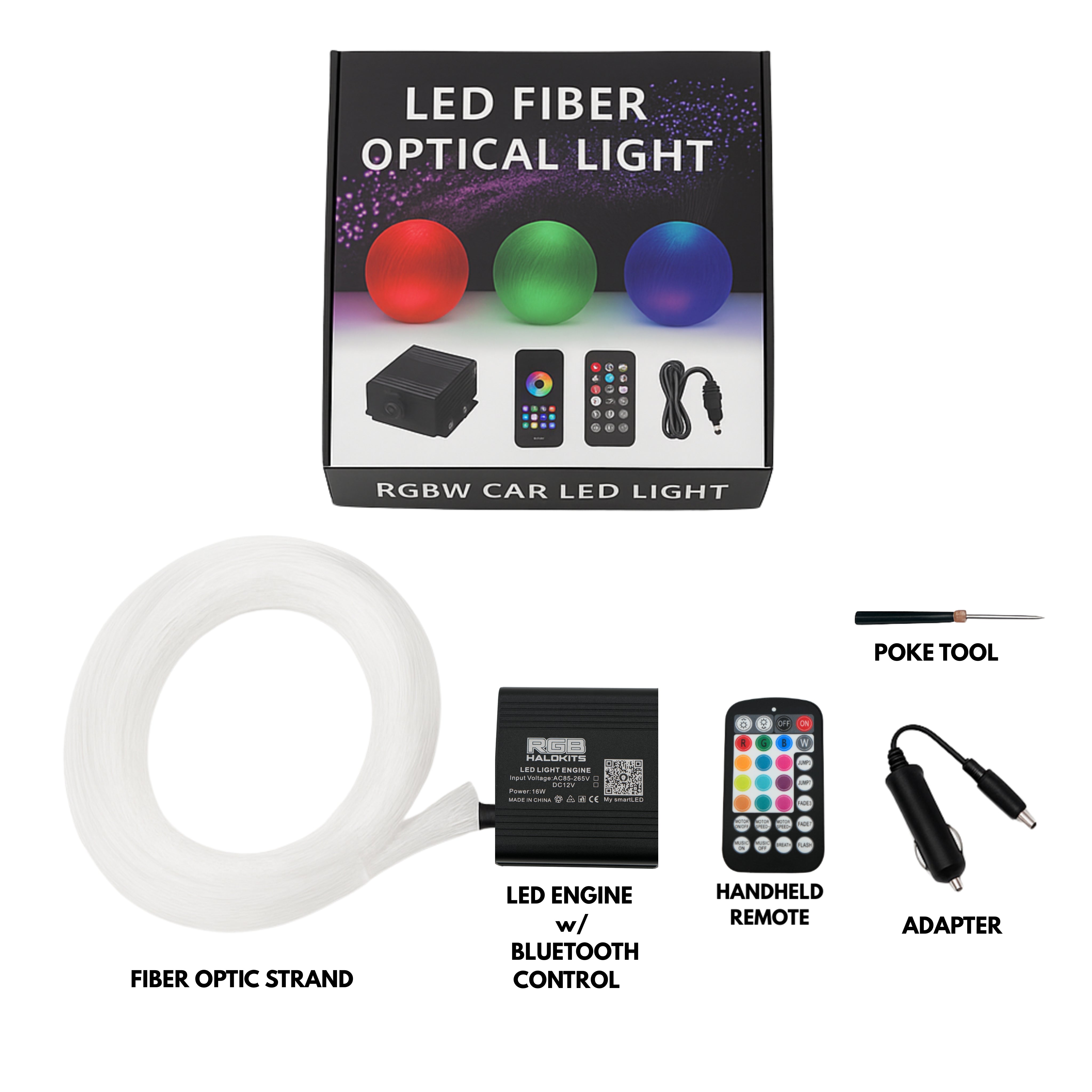 RGBW Multicolor Star Light Headliner Kit | Twinkle Effect | 650 pcs – Custom Multicolor LED Lighting by RGB Halo Kits