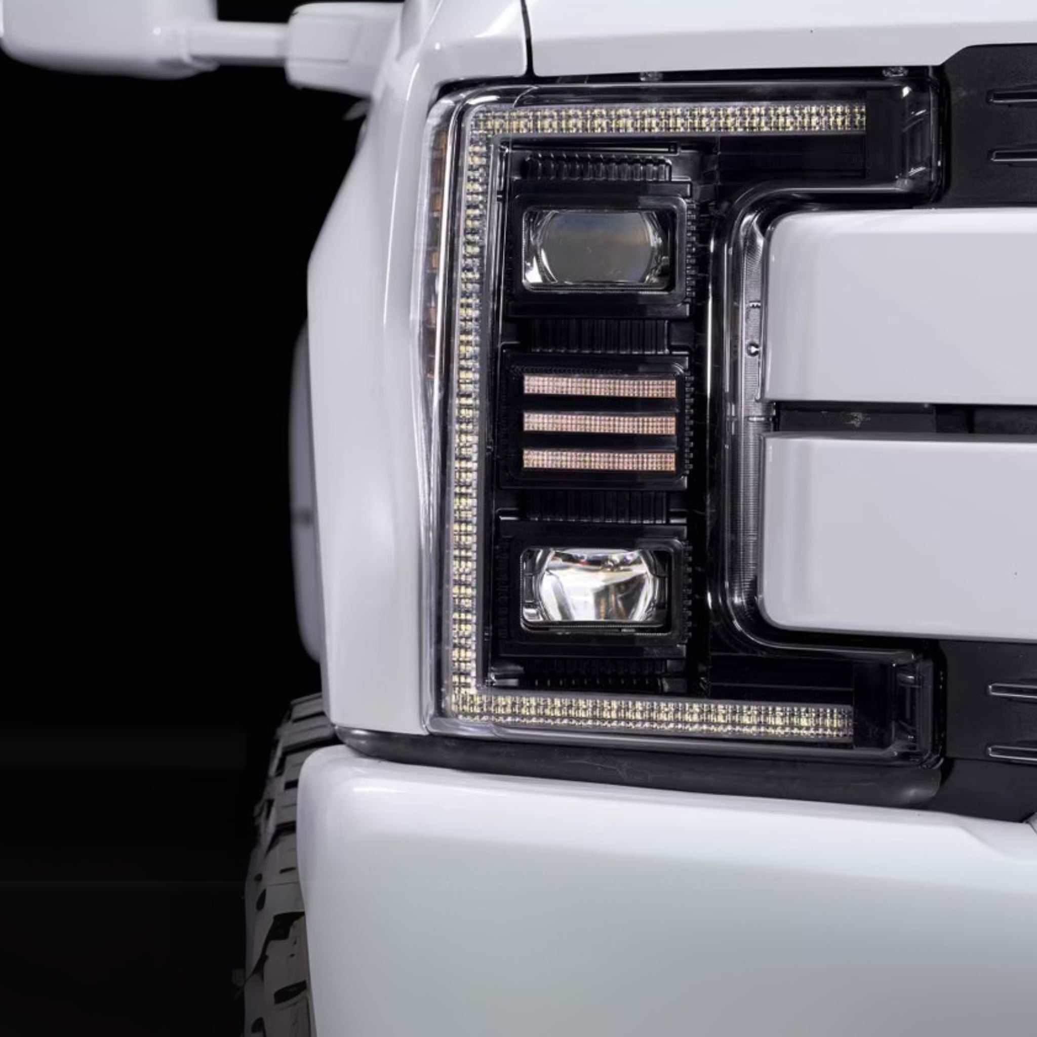 Ford Super Duty: Multicolor Flow Series Headlights (2017-2019) | XB Hybrid Morimoto – Custom Multicolor LED Lighting by RGB Halo Kits