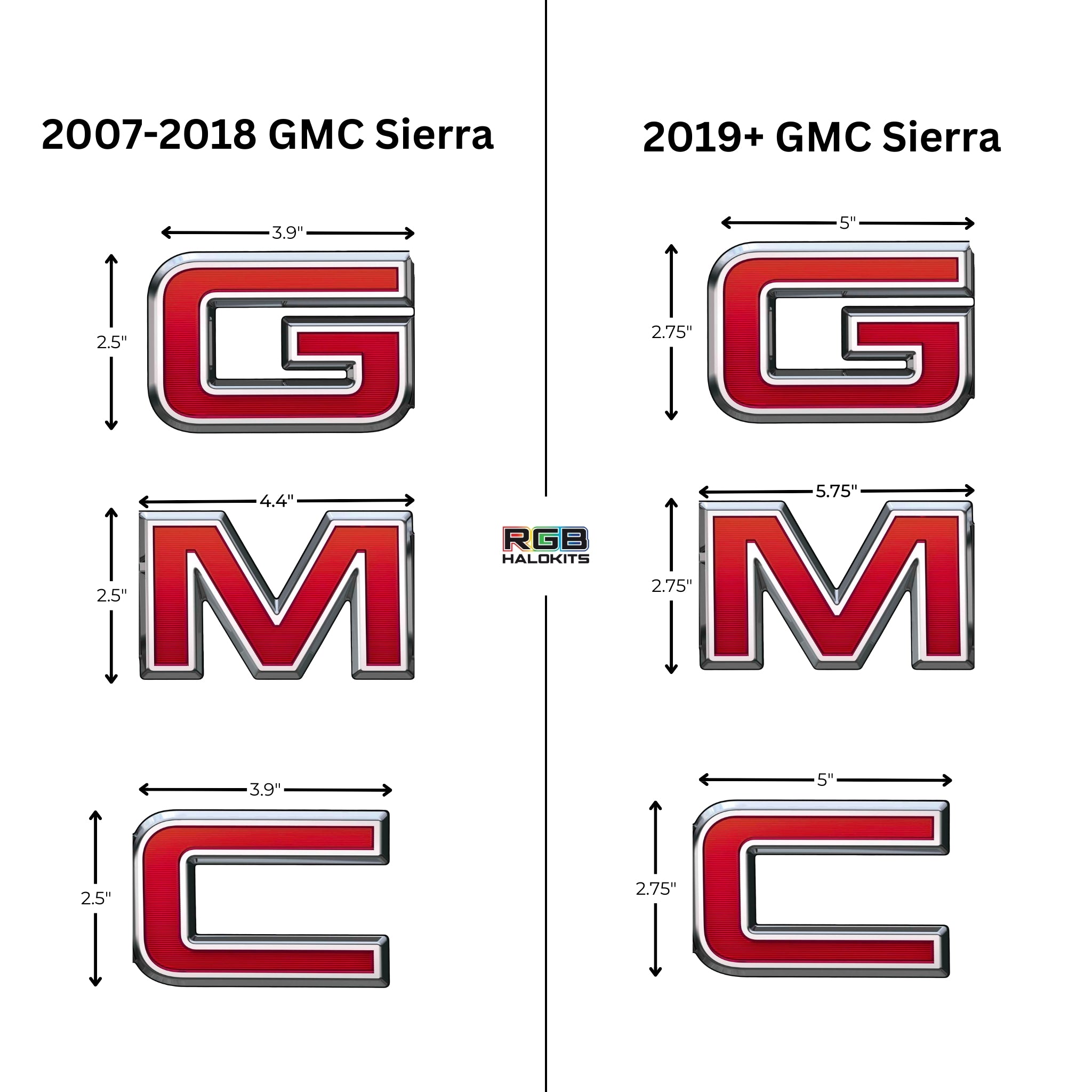 Rear Tailgate: GMC LED Emblem – Custom Multicolor LED Lighting by RGB Halo Kits