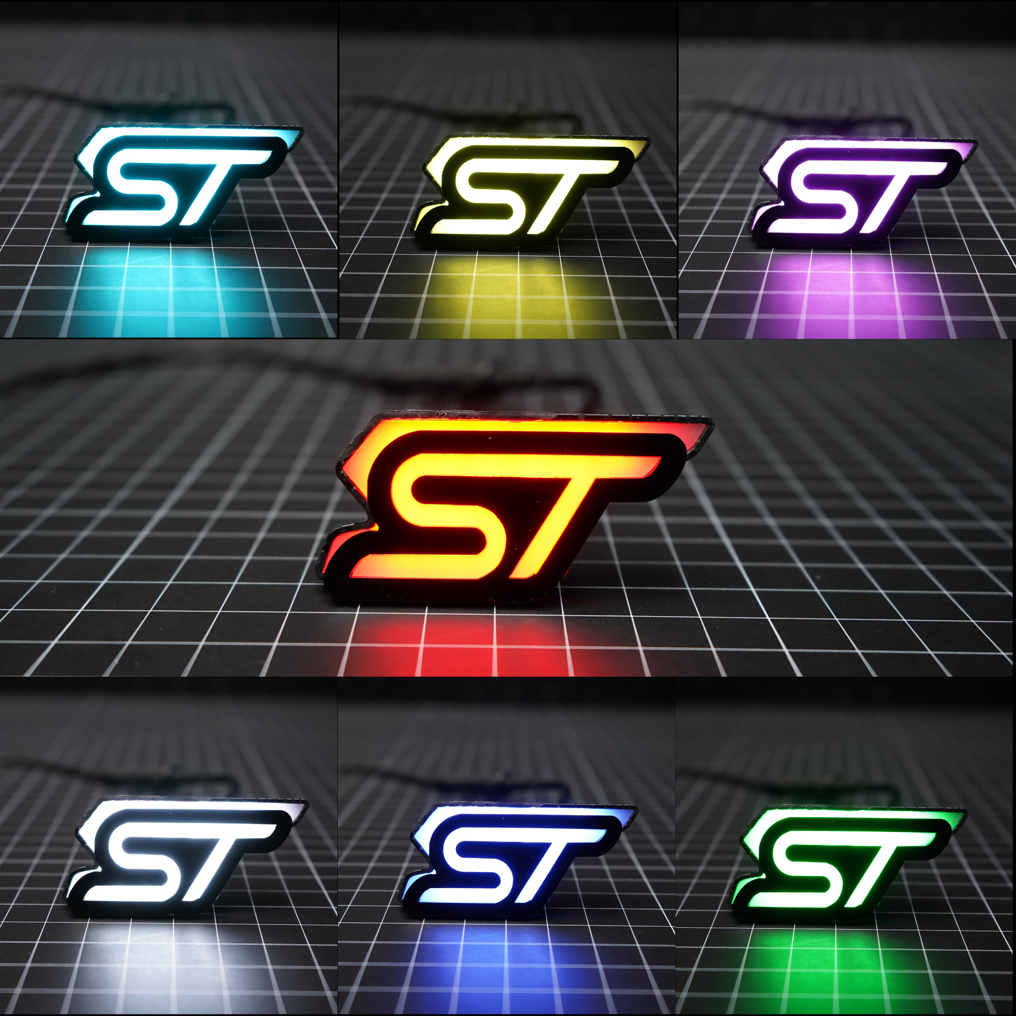 ST : Illuminated Multicolor Flow LED Badge | Lit Logos – Custom Multicolor LED Lighting by RGB Halo Kits