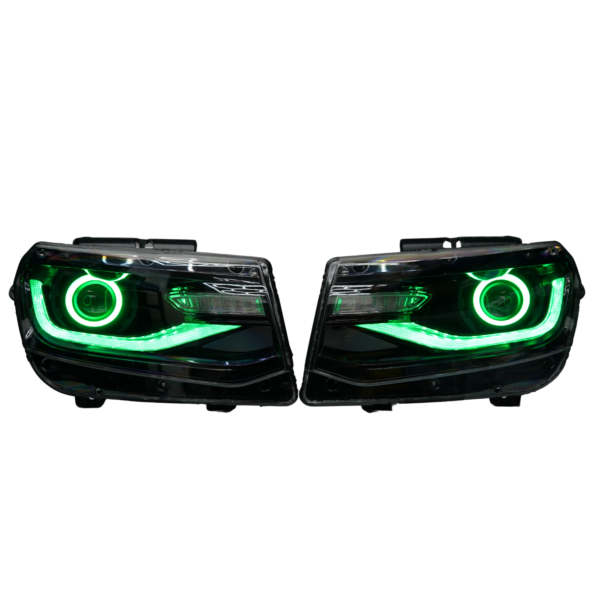 Chevrolet Camaro: Multicolor Flow Series Headlights (2014-2015) – Custom Multicolor LED Lighting by RGB Halo Kits