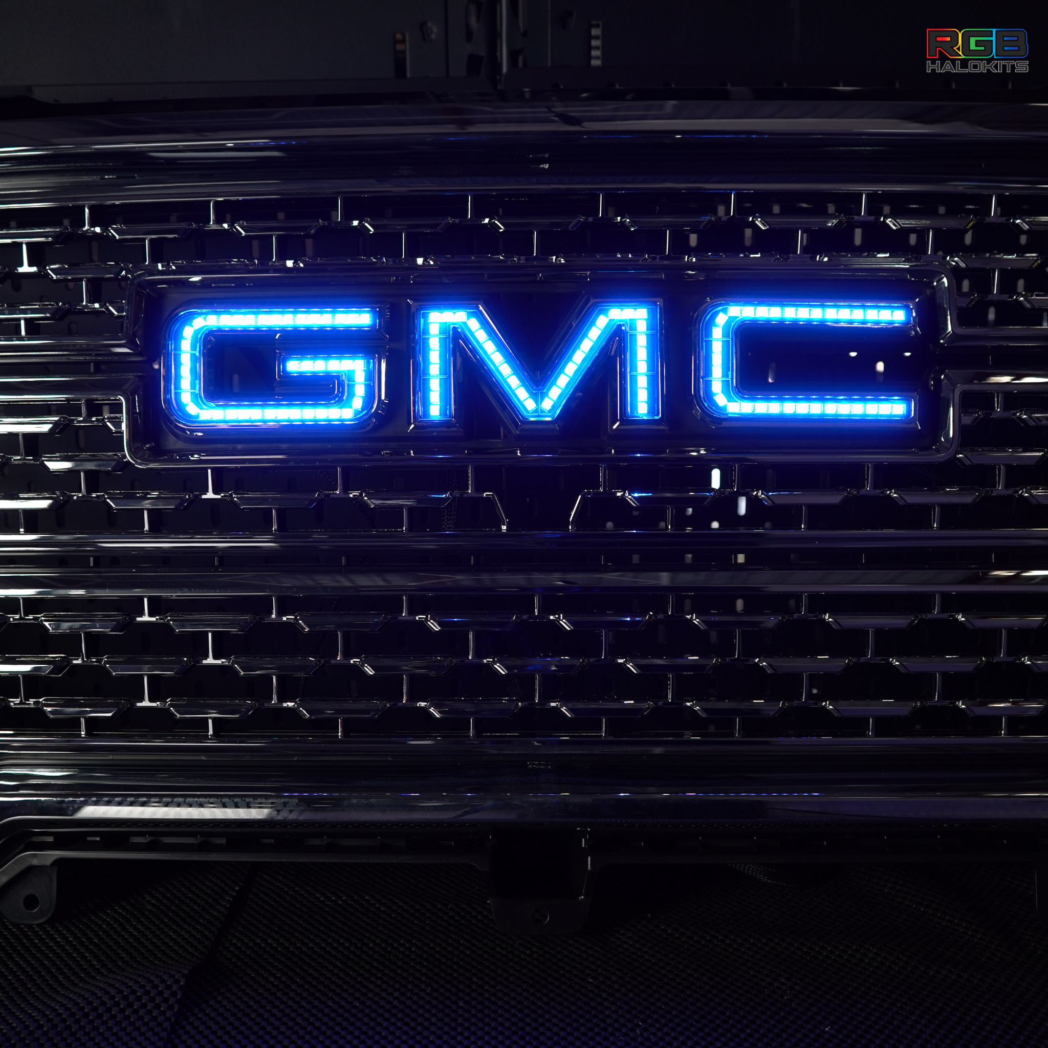 GMC LED Emblem: Multicolor (1999-2024) (tiktok) – Custom Multicolor LED Lighting by RGB Halo Kits