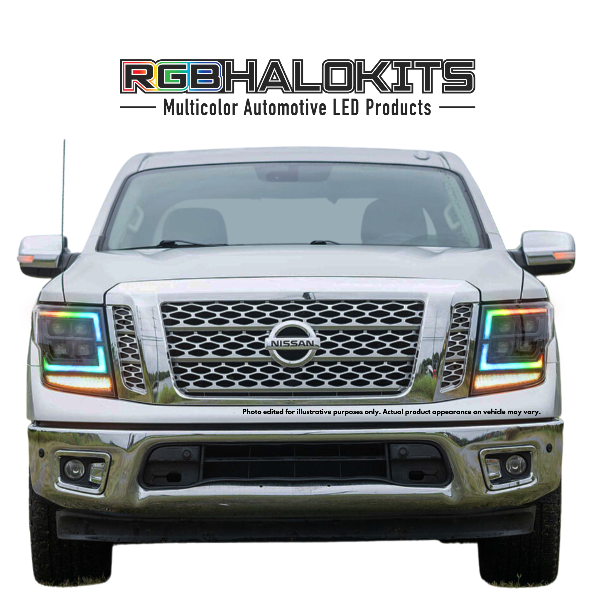 Nissan Titan: Multicolor Flow Series Headlights (2016-2024) | XB Morimoto – Custom Multicolor LED Lighting by RGB Halo Kits
