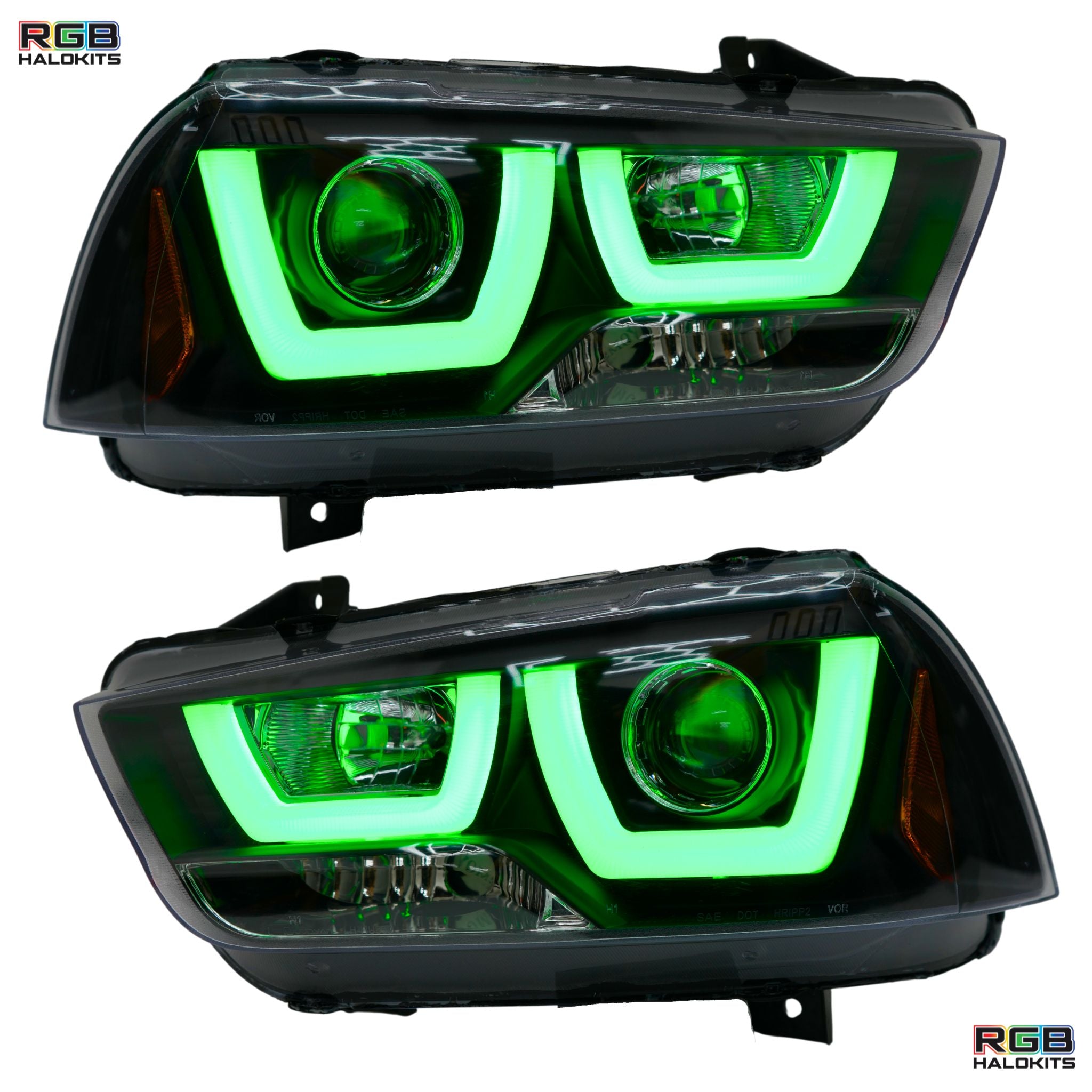 Dodge Charger Spec-D: Multicolor Flow Series Headlights (2011-2014) – Custom Multicolor LED Lighting by RGB Halo Kits