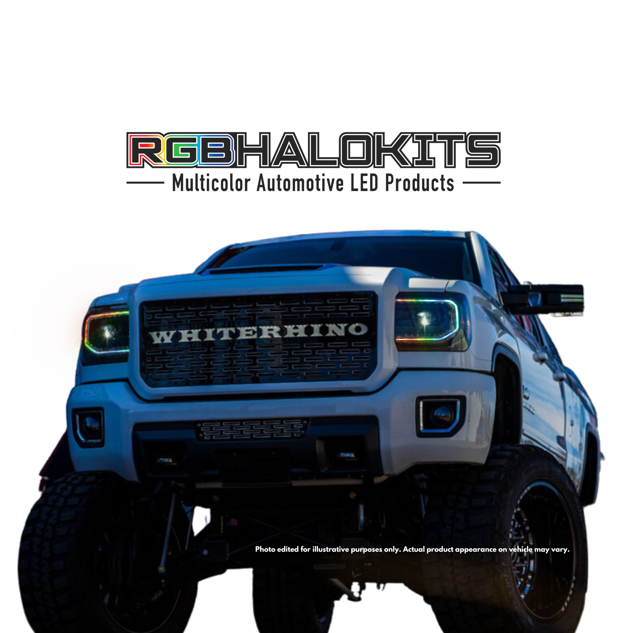 GMC Sierra: Multicolor Headlights (2014-2019) | XB Morimoto – Custom Multicolor LED Lighting by RGB Halo Kits