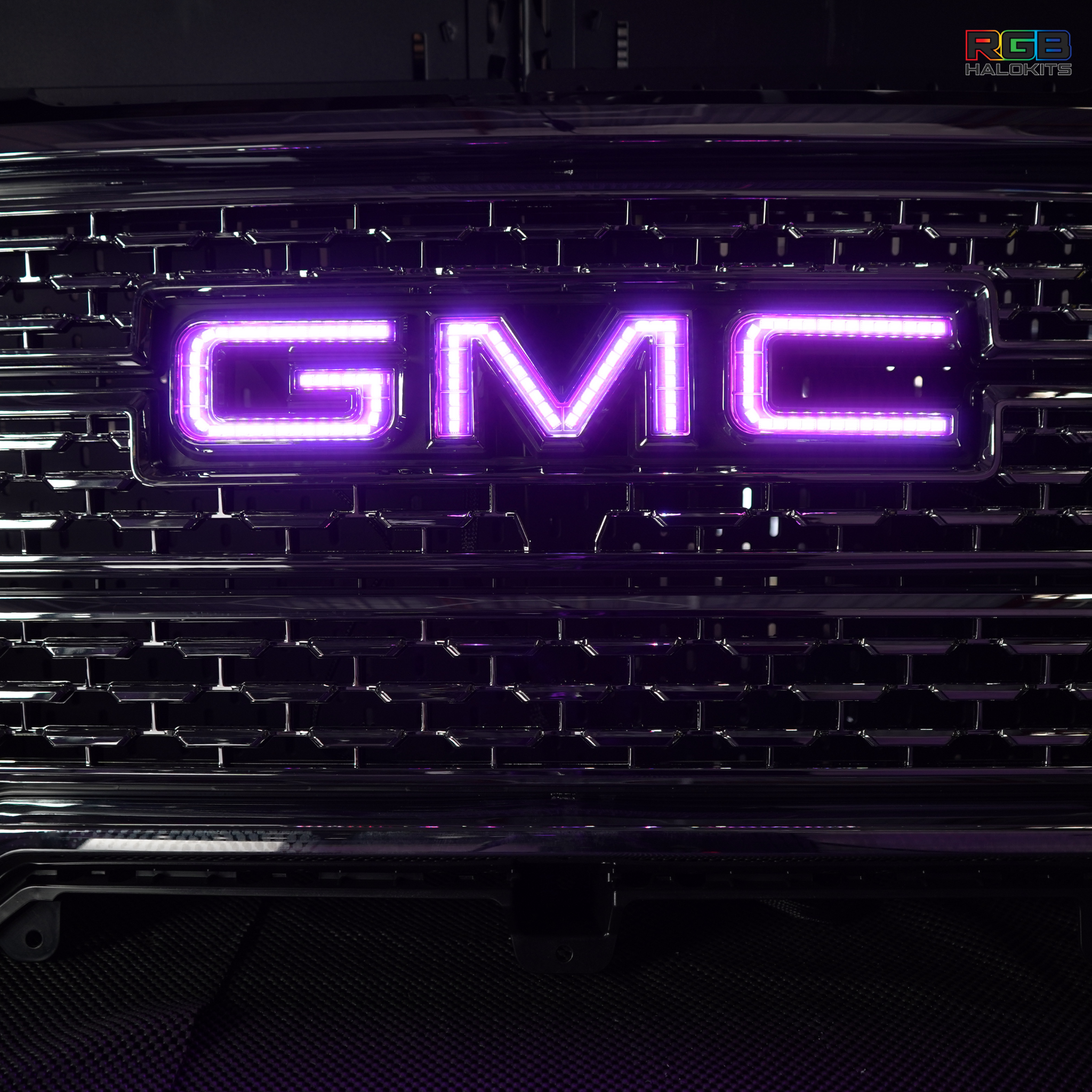 GMC LED Emblem: Multicolor (1999-2024) (tiktok) – Custom Multicolor LED Lighting by RGB Halo Kits