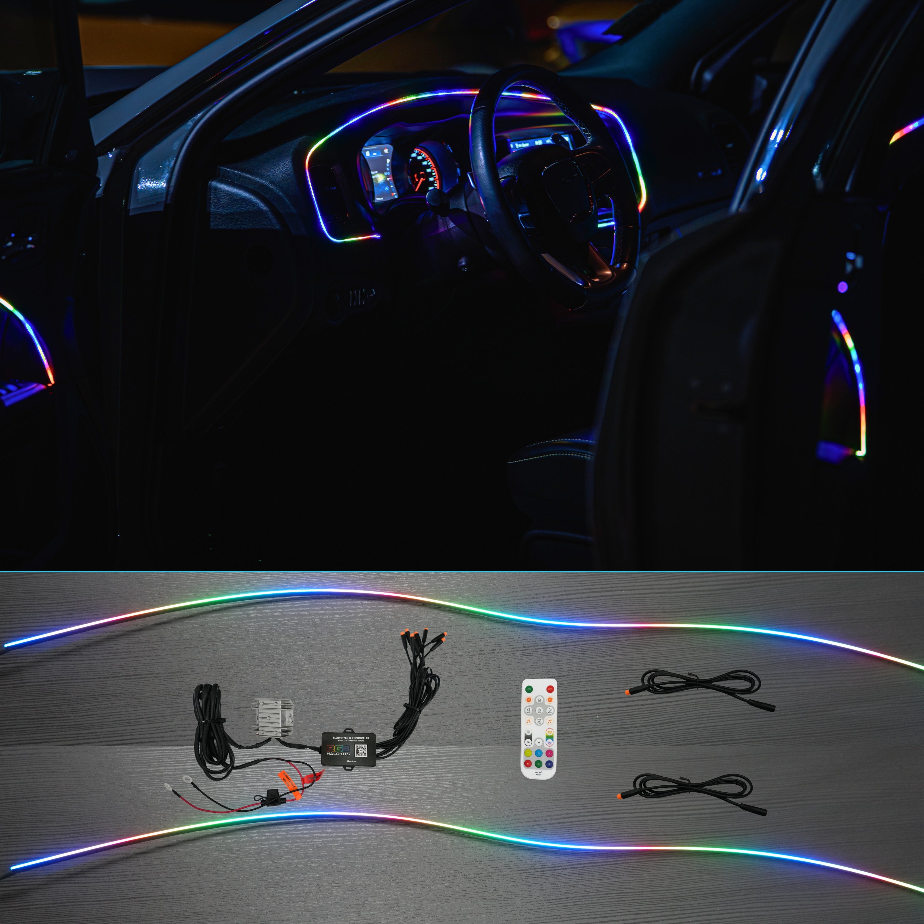 Flow Series Interior Trim Light Kit | 2–8pc Custom Setup – Custom Multicolor LED Lighting by RGB Halo Kits
