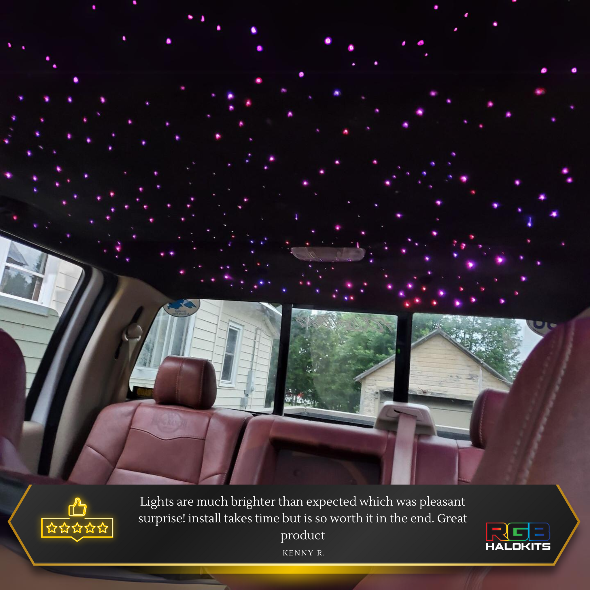 RGBW Multicolor Star Light Headliner Kit | Twinkle Effect | 650 pcs – Custom Multicolor LED Lighting by RGB Halo Kits