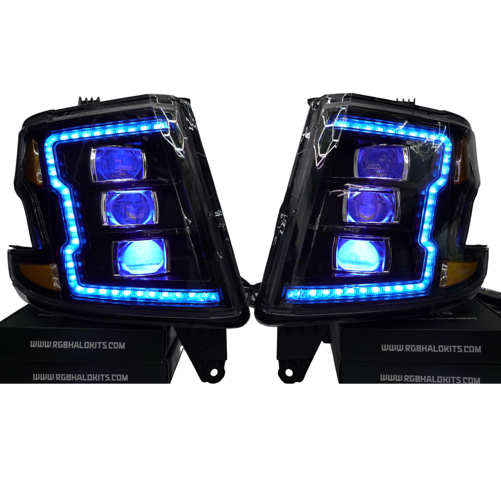 Chevrolet Tahoe / Suburban: Multicolor Flow Series Headlights (2015-2020) | XB Morimoto – Custom Multicolor LED Lighting by RGB Halo Kits
