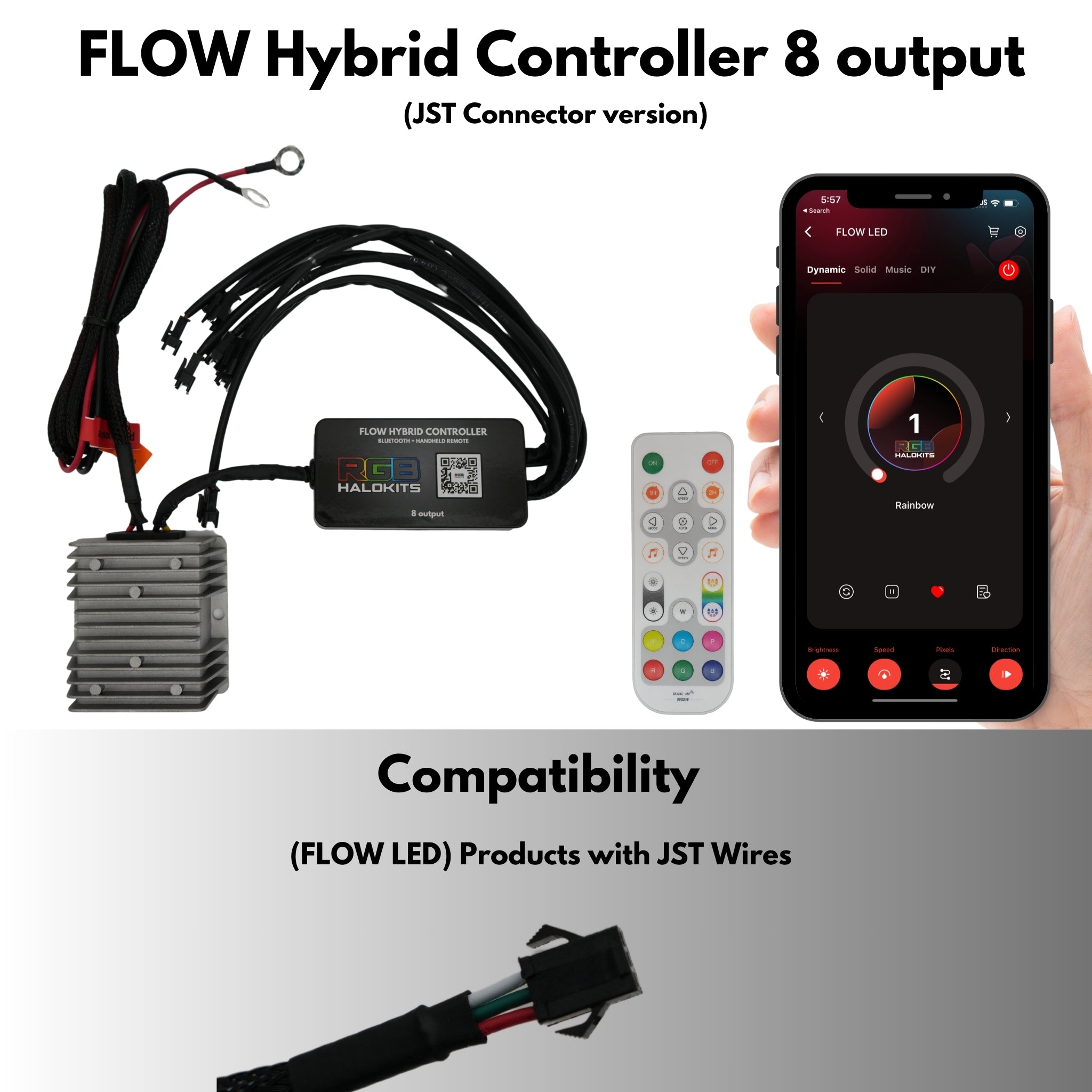 Hybrid LED Controller (Bluetooth + Handheld) – Custom Multicolor LED Lighting by RGB Halo Kits